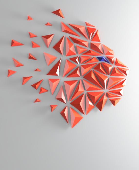 Geometric Lion wall art - A 3d model