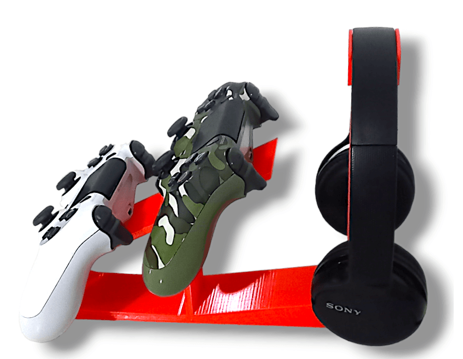 Universal gaming Controller holder and headset stand 3d model