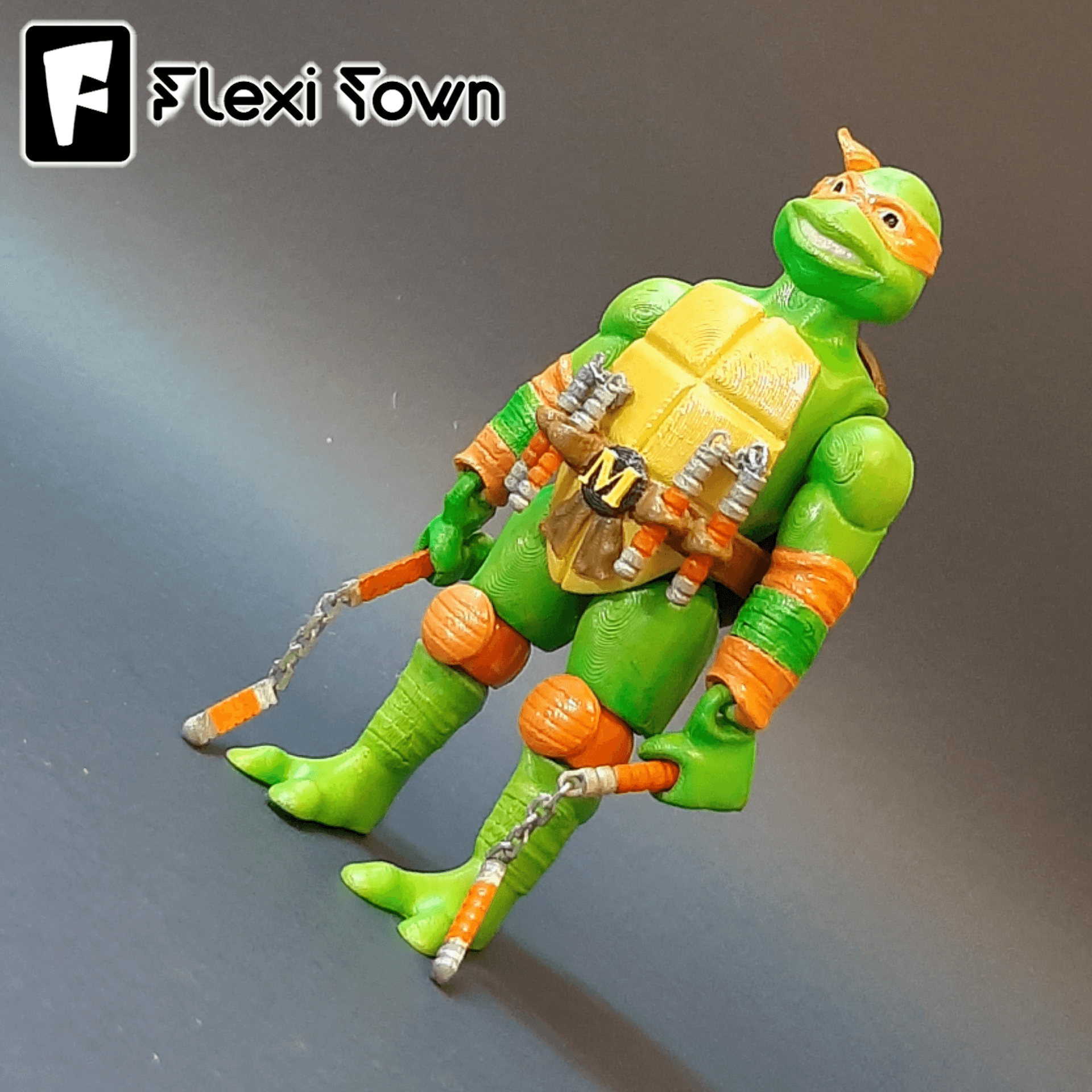 Flexi Print-in-Place Teenage Mutant Ninja Turtles, Michelangelo 3d model