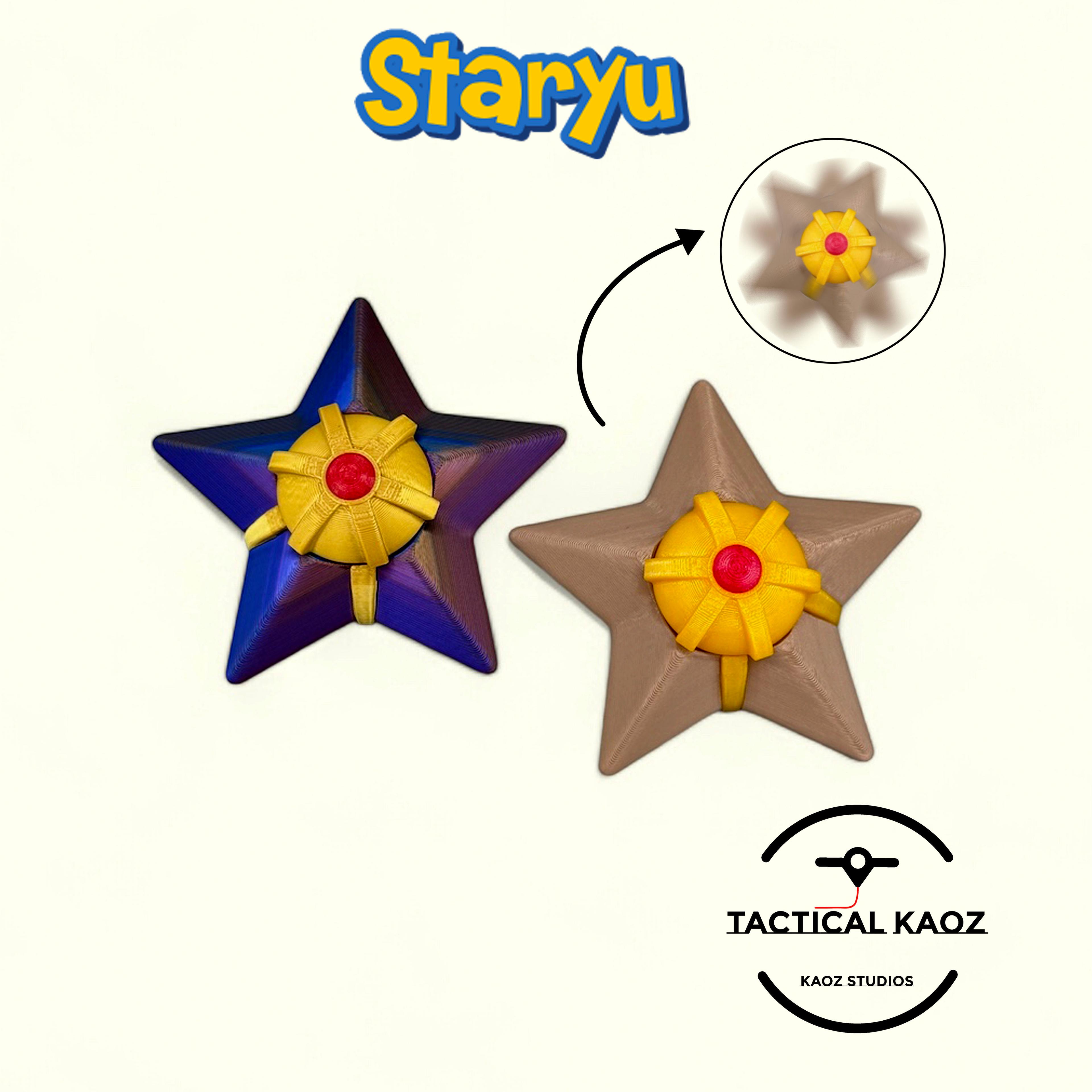 Staryu Pokemon Fidget Spinner - Print in Place  3d model