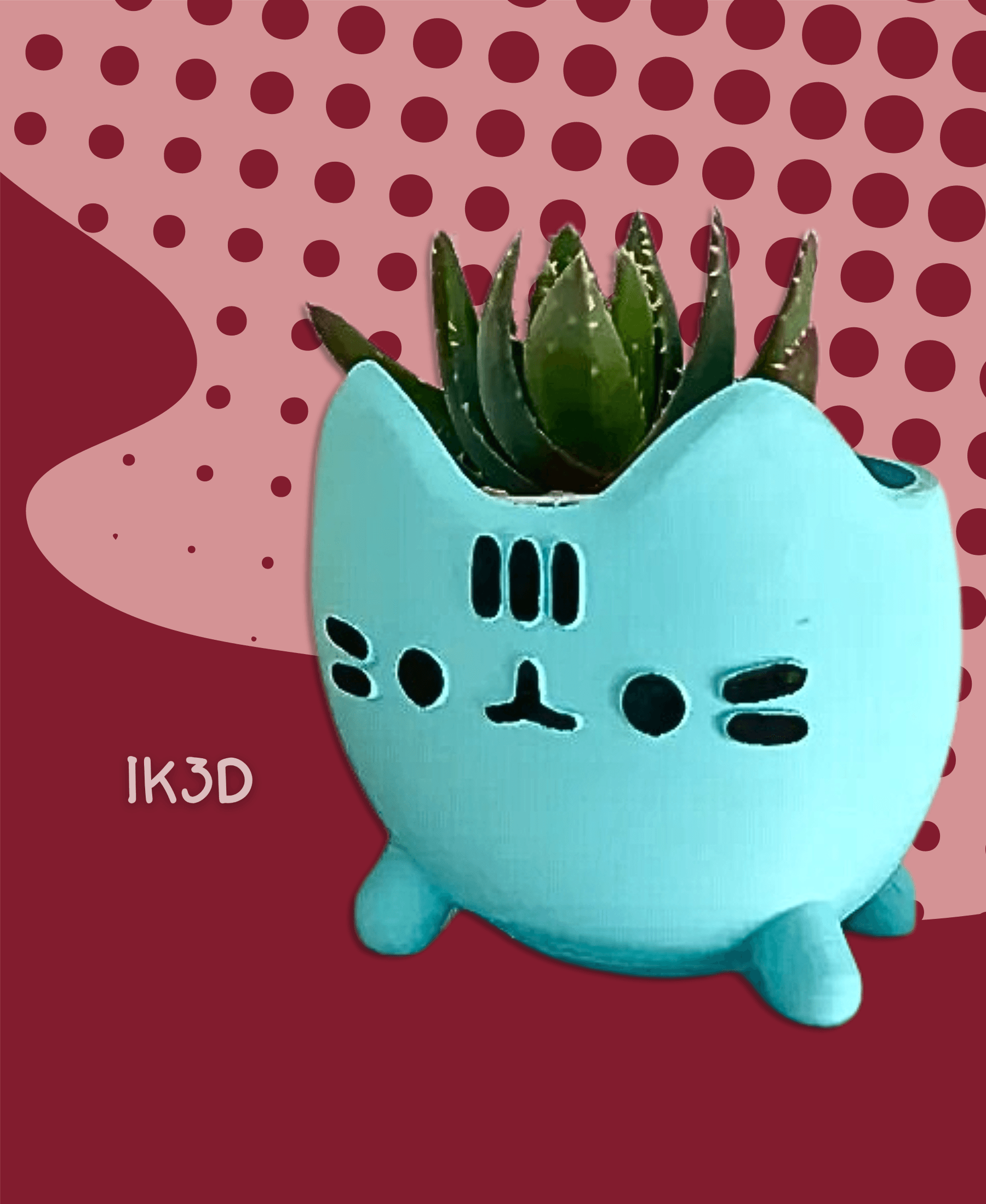 Pusheen Kitten Planter 3d model