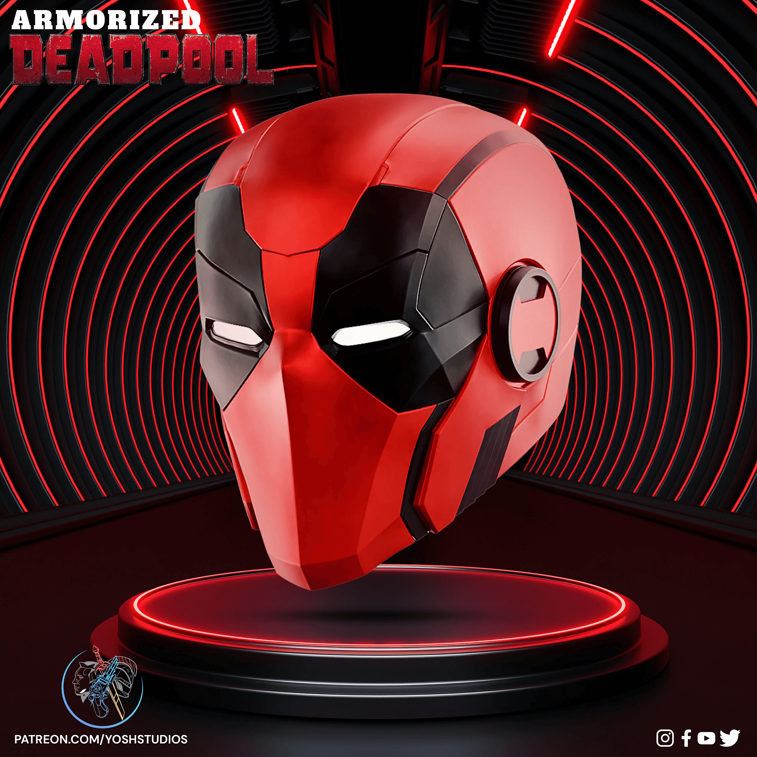 Armorized Deadpool Helmet 3d Print File STL Iron Deadpool 3d model