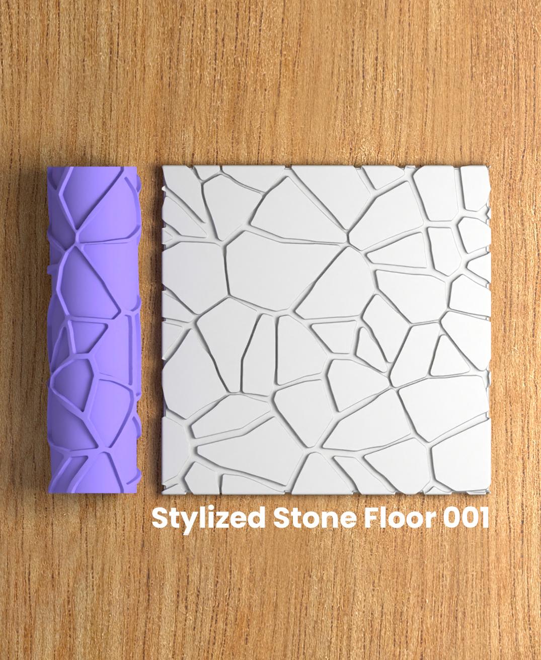 Collection Eucalyptus | Stylized Stone Floor 001 | Polymer Clay Seamless Texture Roller 3d model