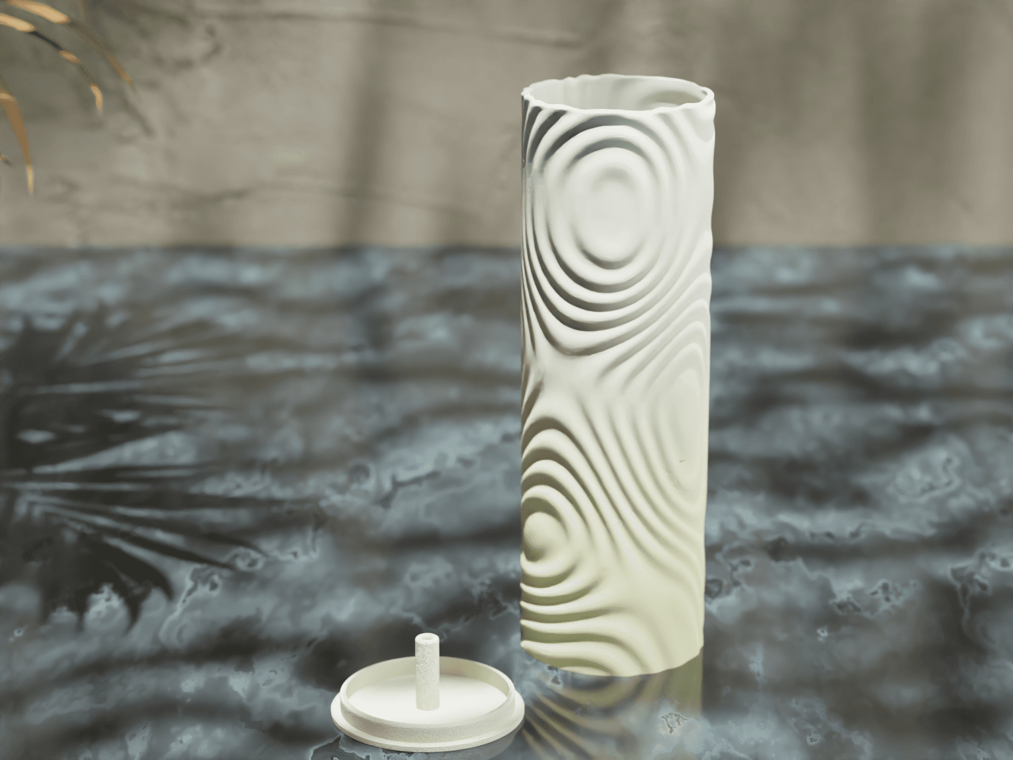 Waveform Incense Holder: A Minimalist Accent for Your Space 3d model
