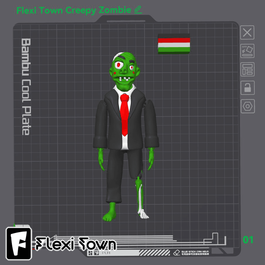 Flexi Print-in-Place Creepy Zombie 3d model