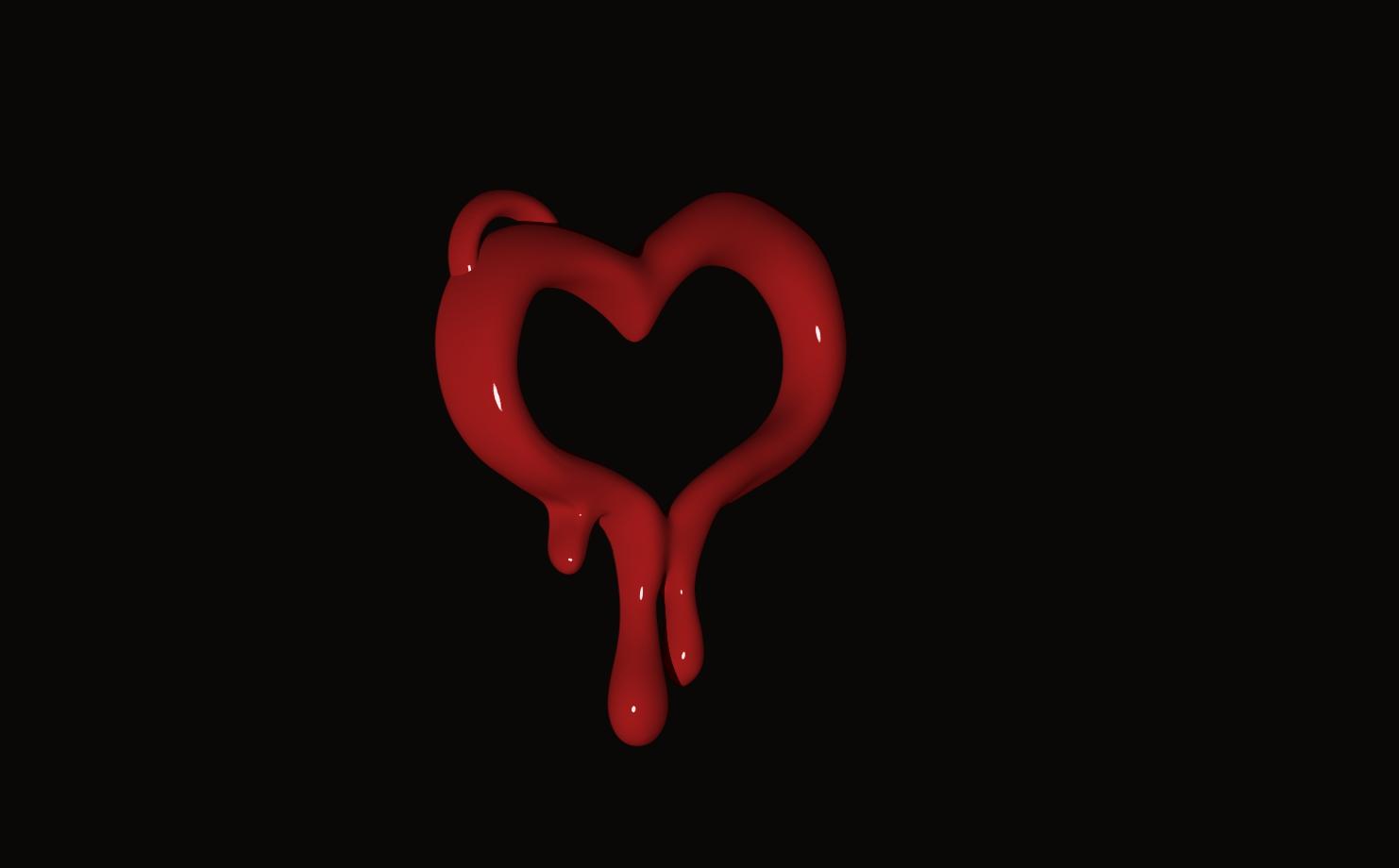 Melted Heart Keyring 3d model