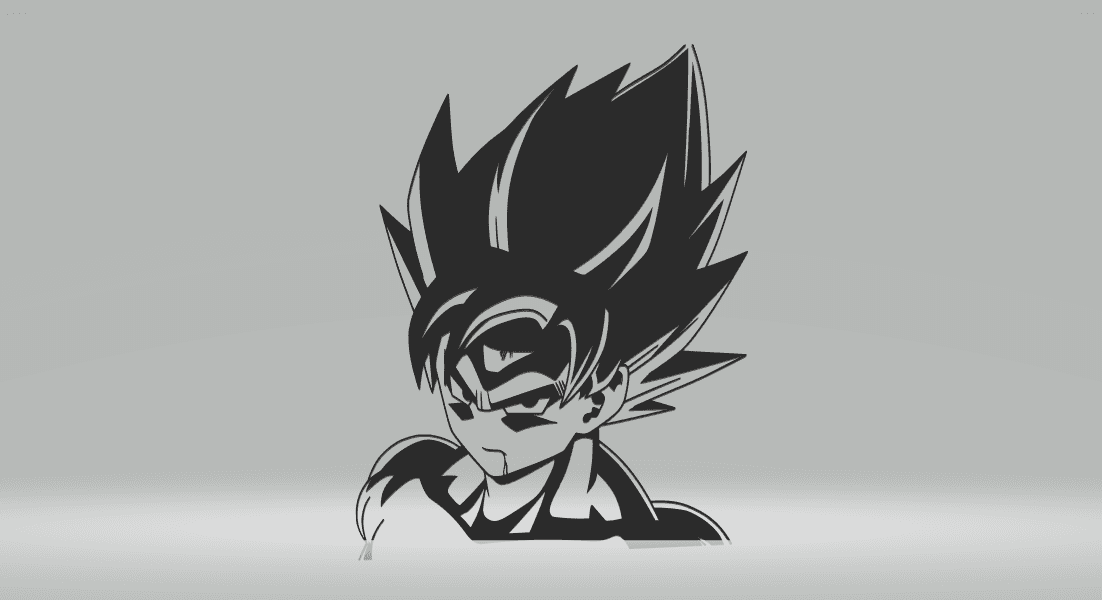 Goku silhouette 2D.stl 3d model