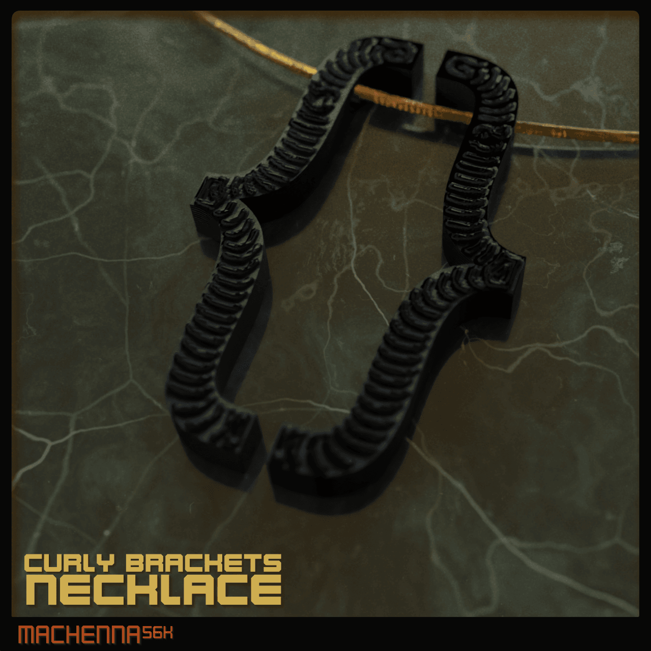 Curly Brackets Necklace 3d model