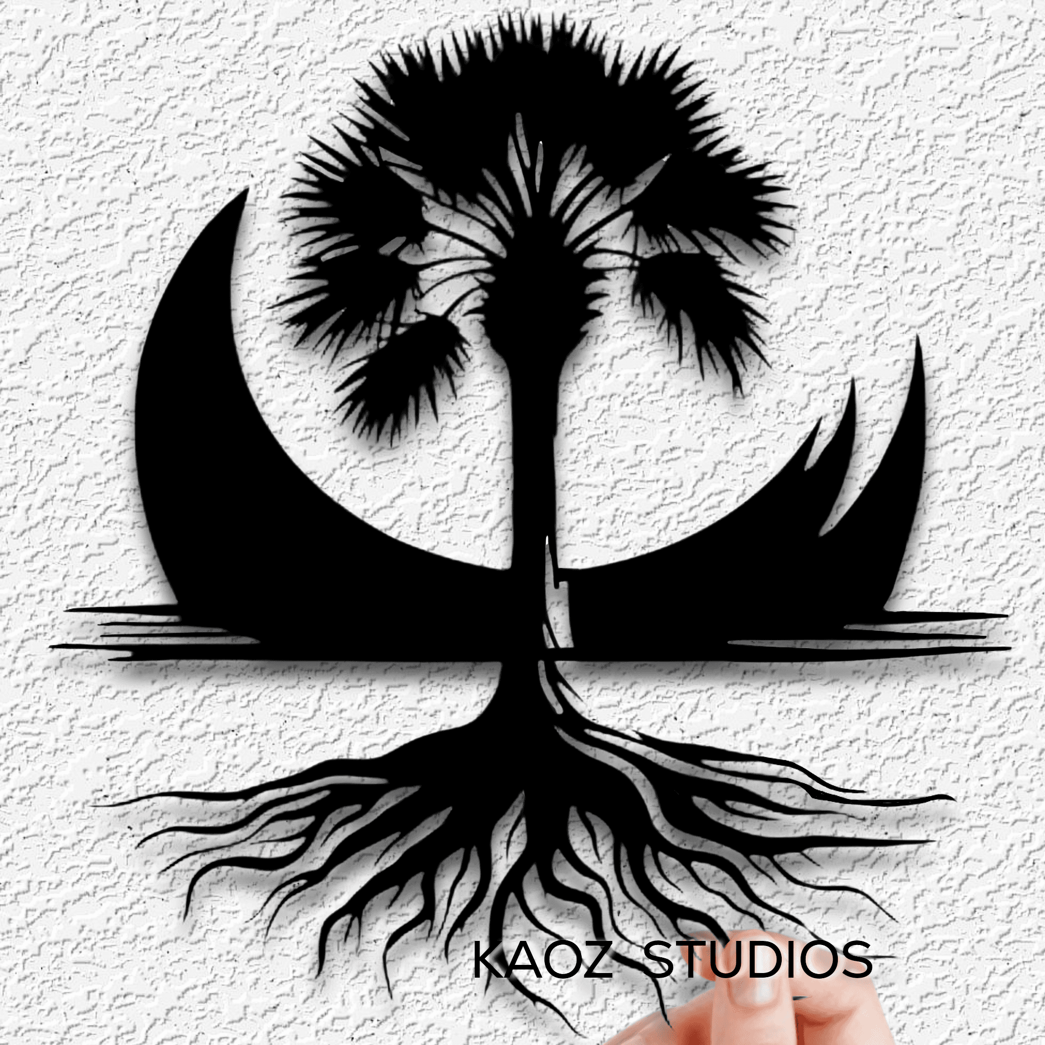 alien palm tree wall art space scene wall decor planetary decoration 3d model