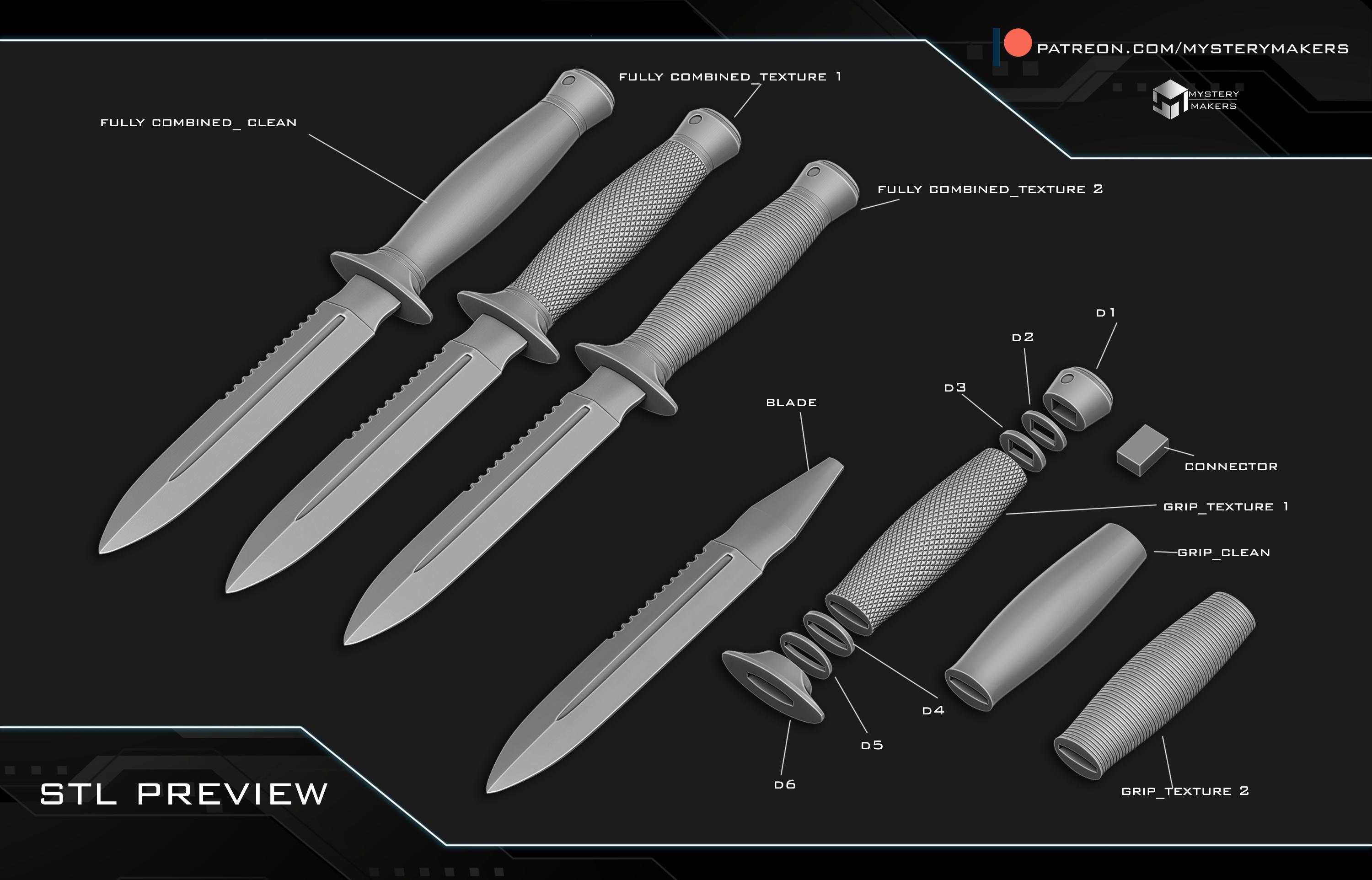 Deadpool Baby knife / leg knife 3d model