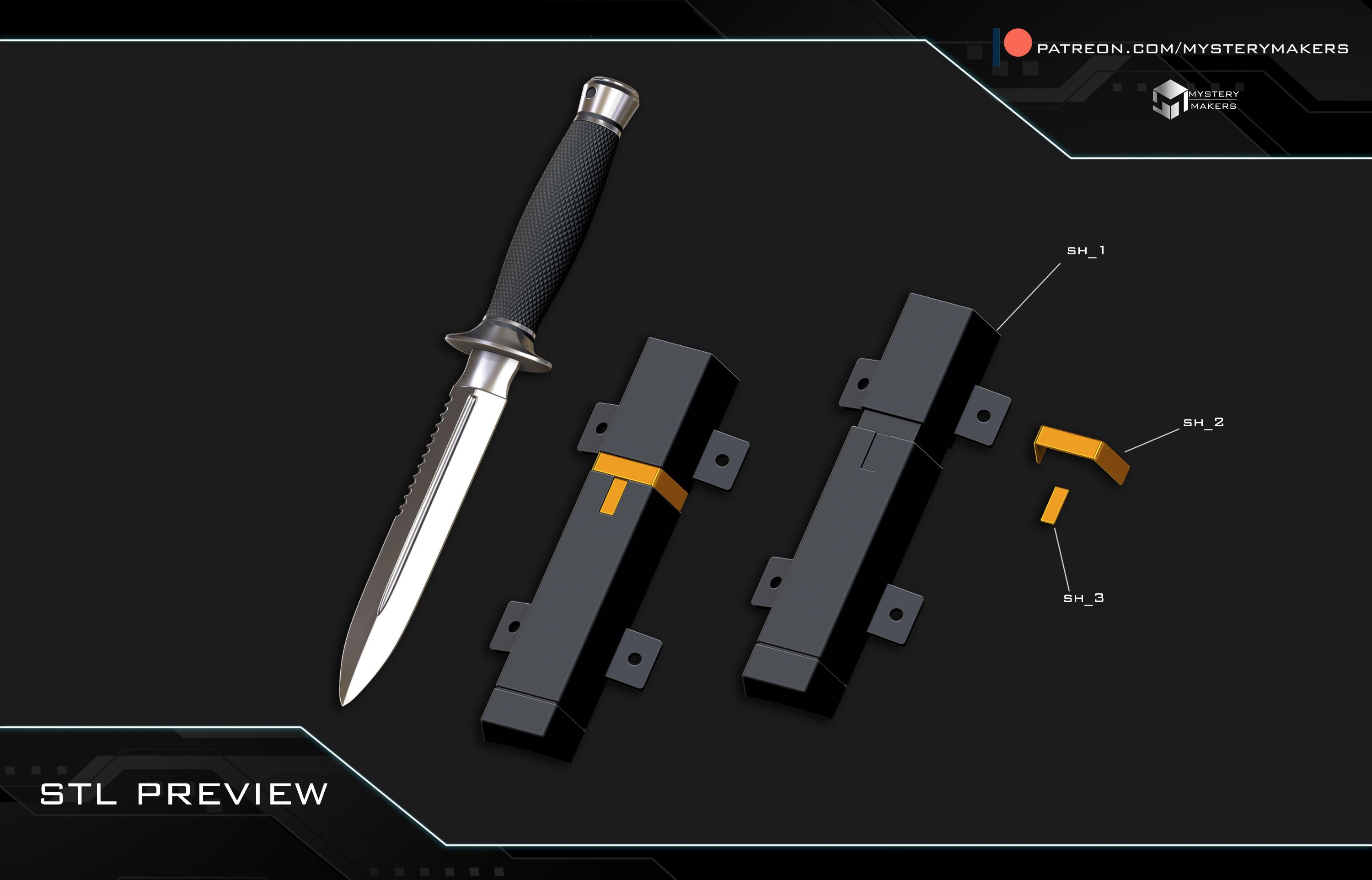 Deadpool Baby knife / leg knife 3d model