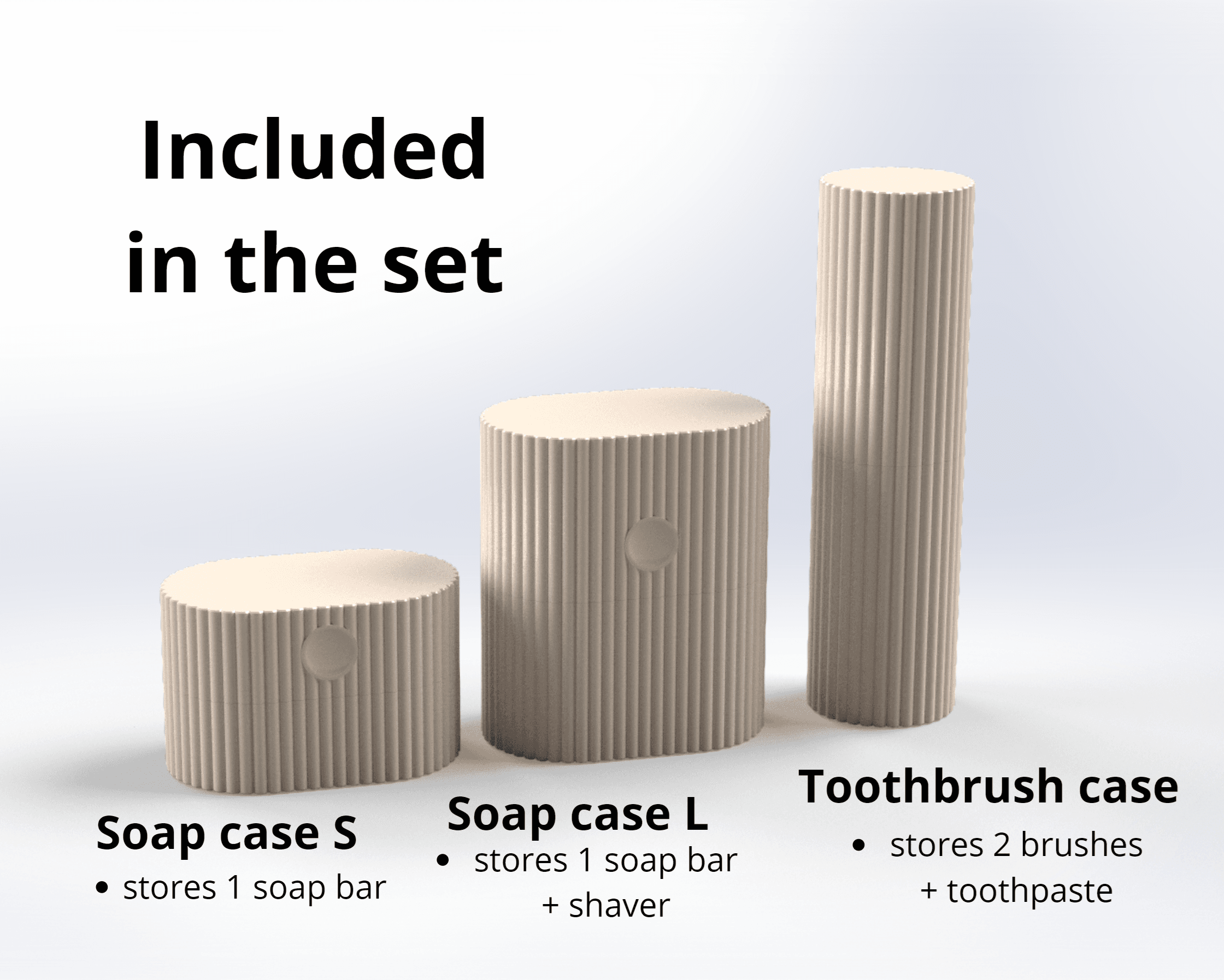 Travel hygiene case set 3d model