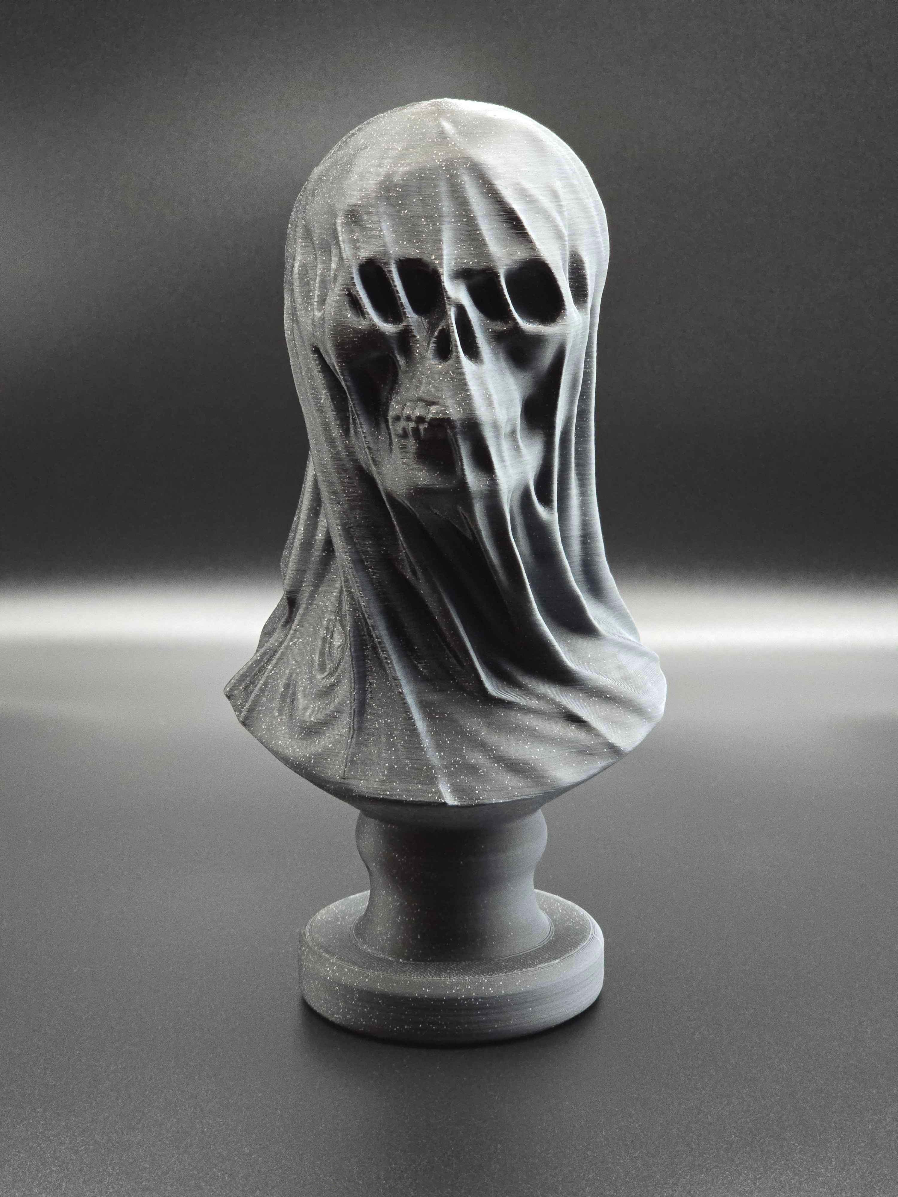 Draped Skull Bust (Pre Supported) - Polymaker Yin-Yang Filament - 3d model