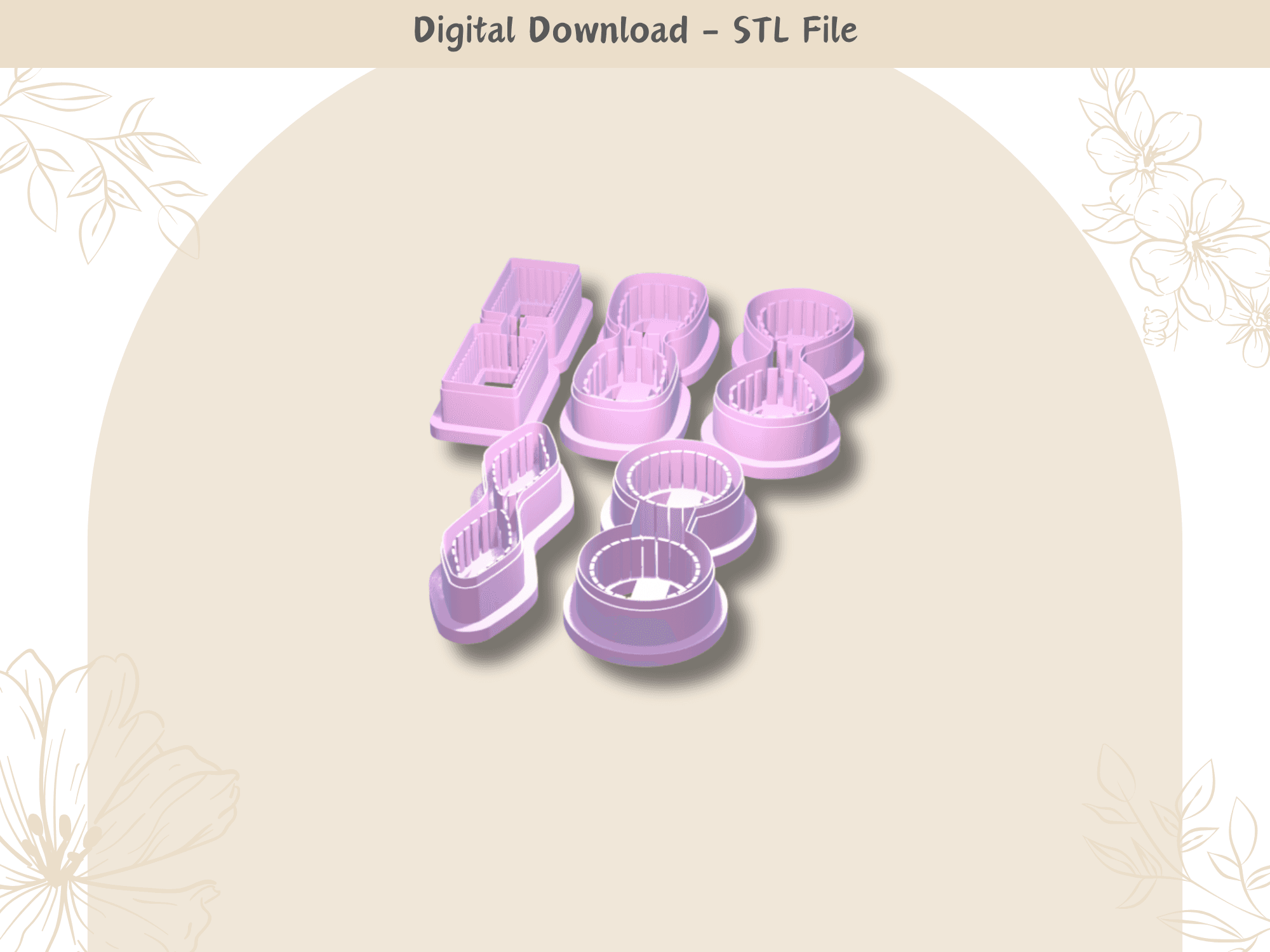 Stitch Keychain Bundle Clay Cutter for Polymer Clay | Digital STL File | Clay Tools 3d model