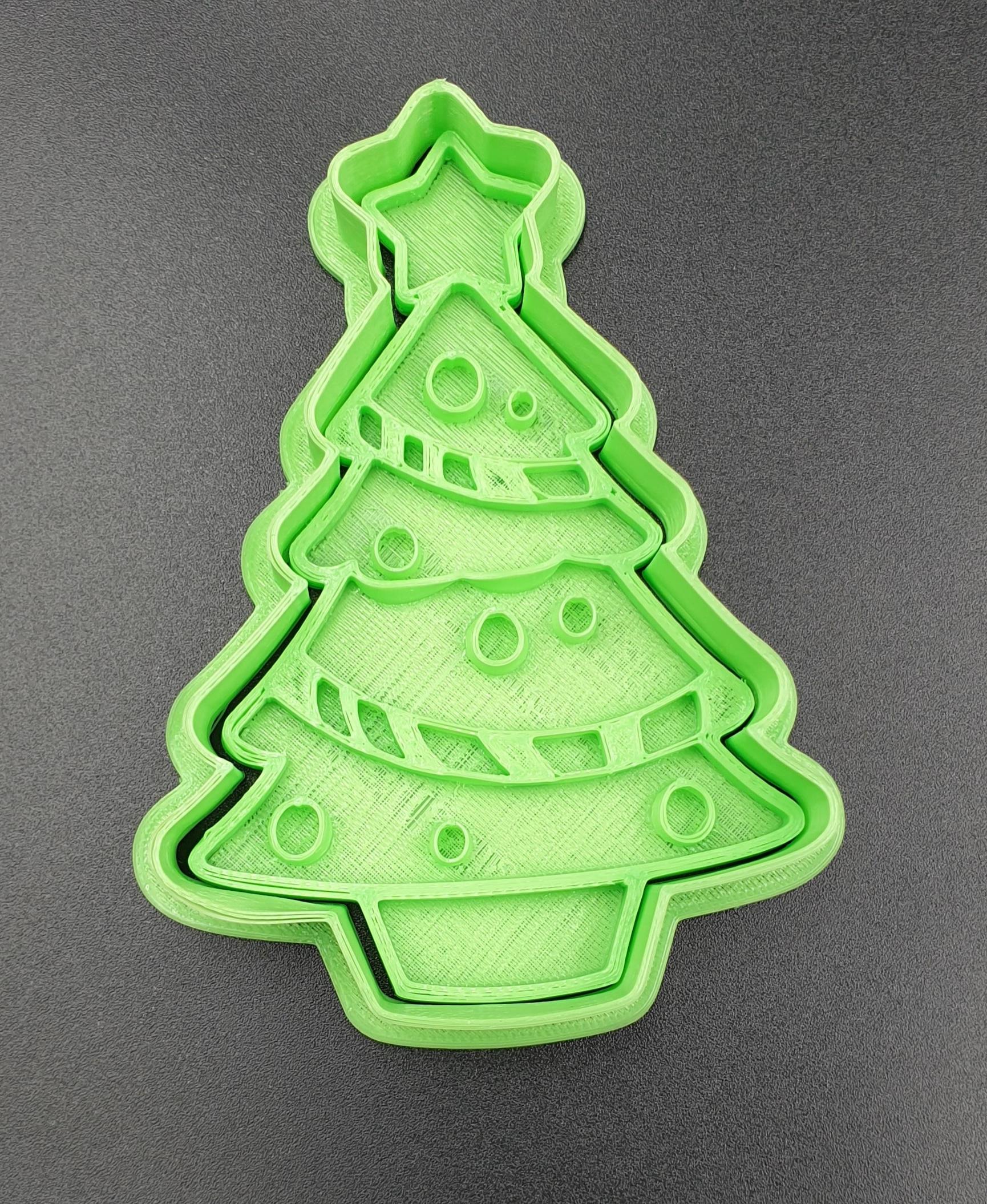 Christmas Tree - Cookie Cutter with Stamp 3d model