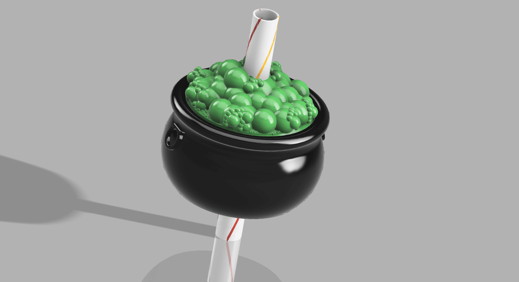 Witches Brew - Cauldron of spells straw topper 3d model