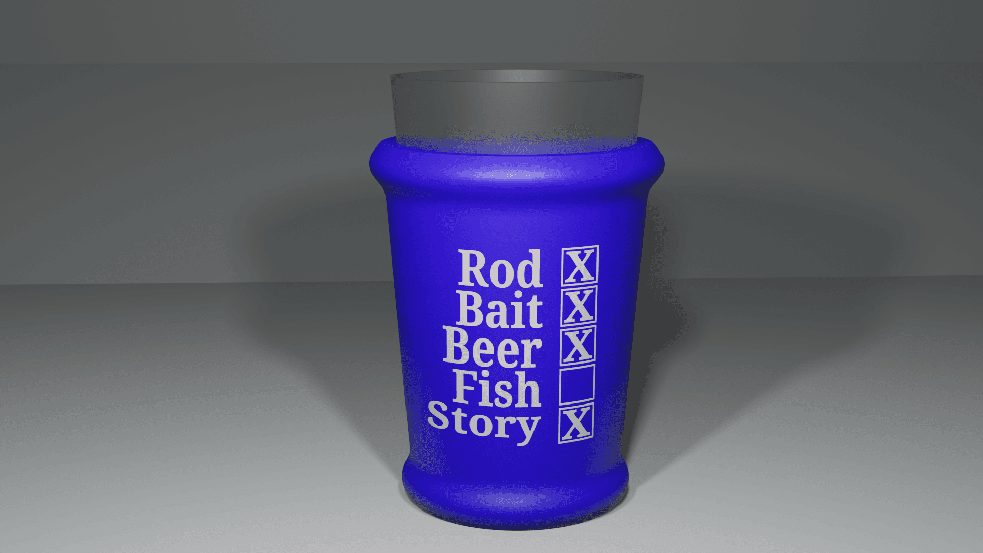 Fishing List Pint Glass Holder / Koozie 3d model