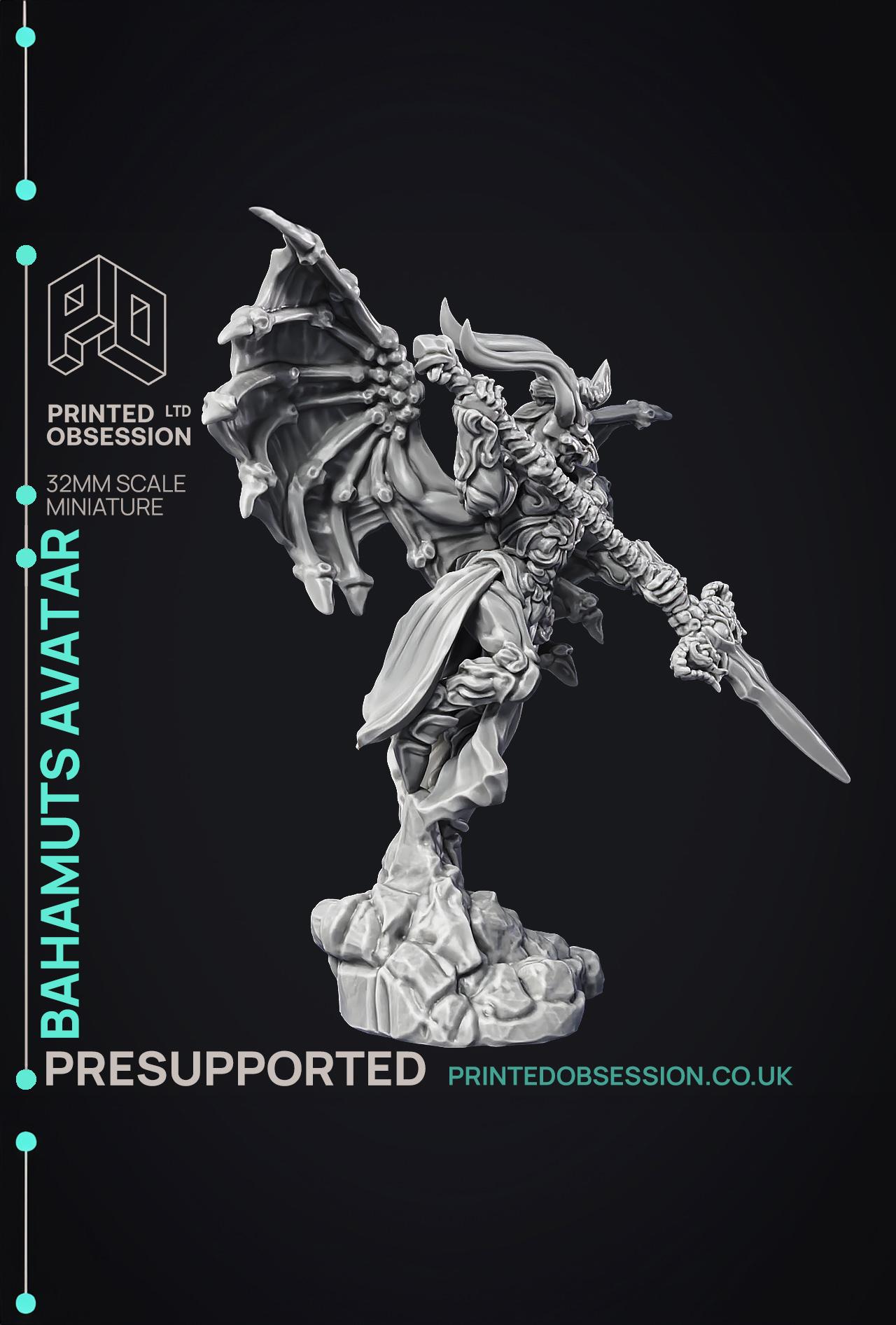 Bahamuts Avatar - Celestial - PRESUPPORTED - Heaven hath no Fury - 32 mm scale  3d model