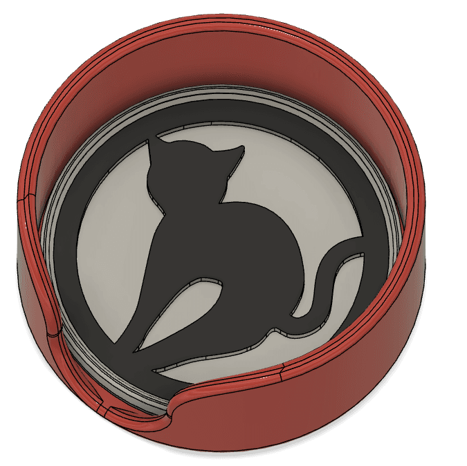 Black Cat Halloween Coaster Set 3d model