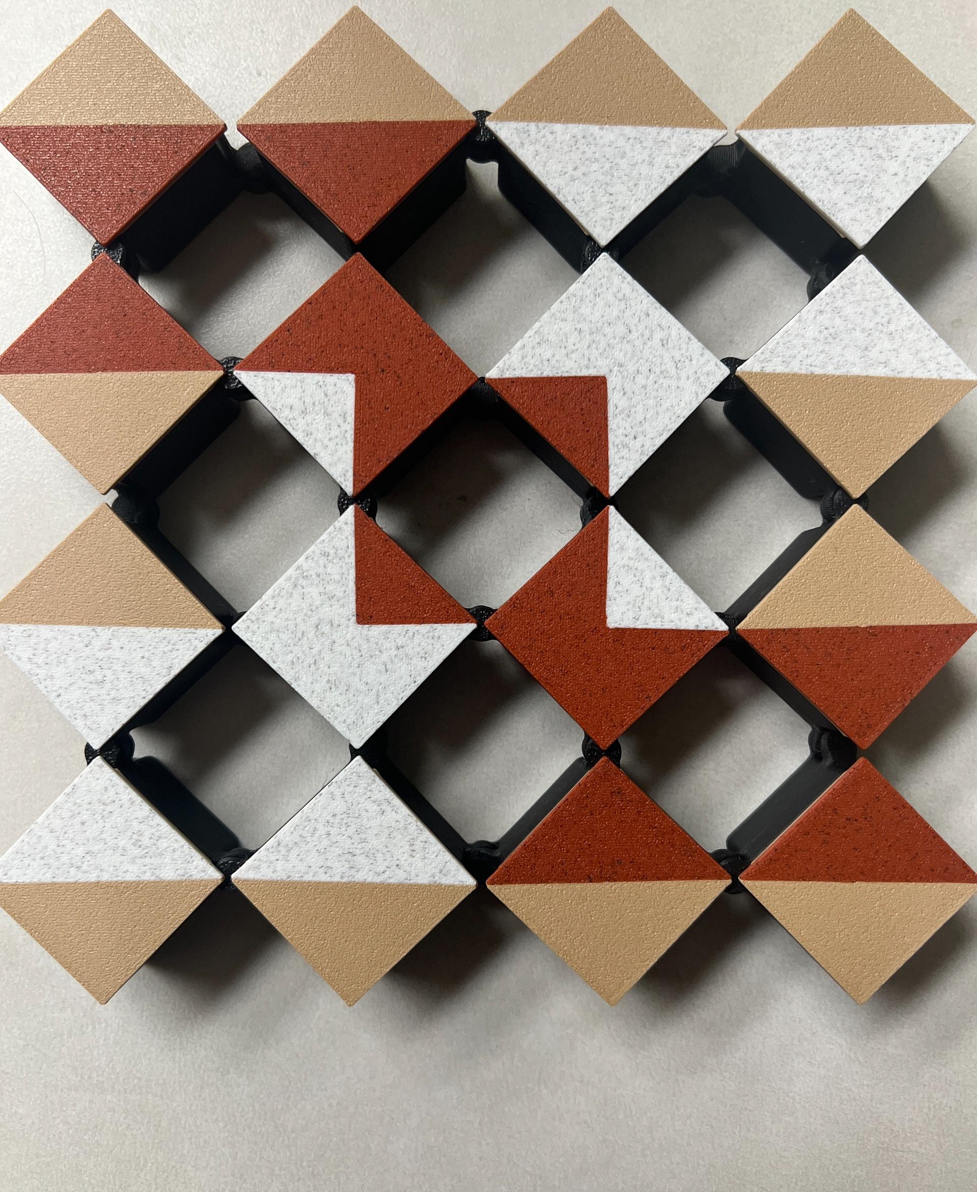 Auxetic Tile // 18mm Diagonal Split 3d model