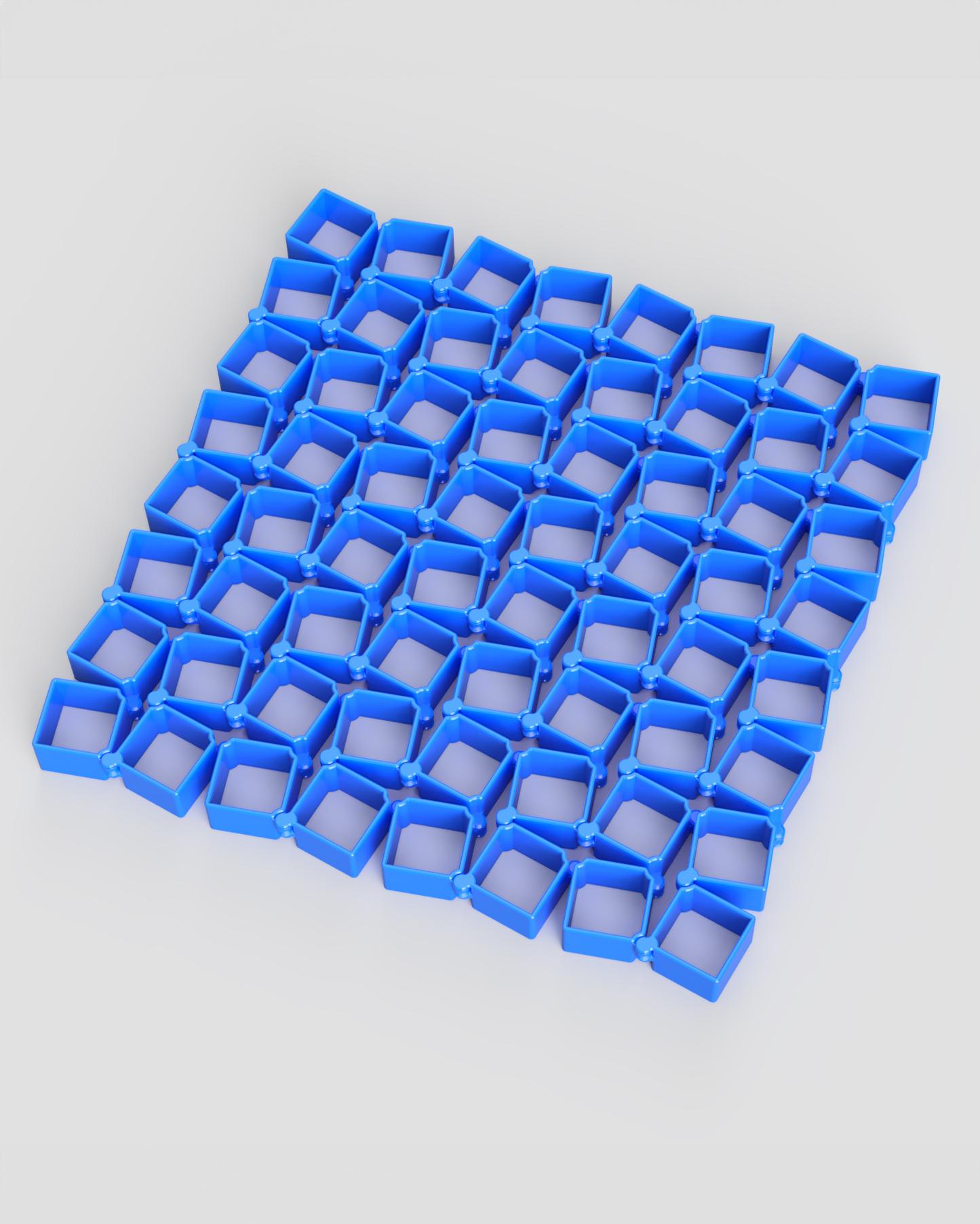 Auxetic Cubes // 18mm 8x8 3d model