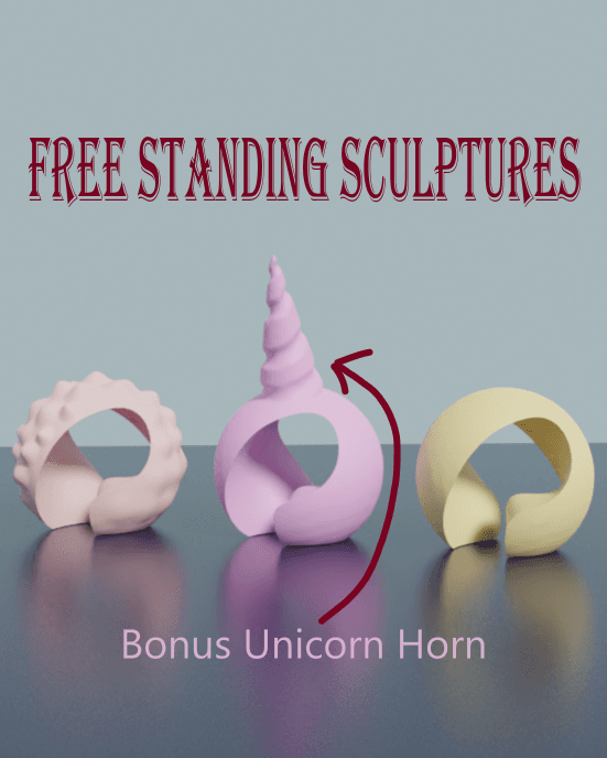 Fine Art Sculptures - Free Standing - Support Free 3d model