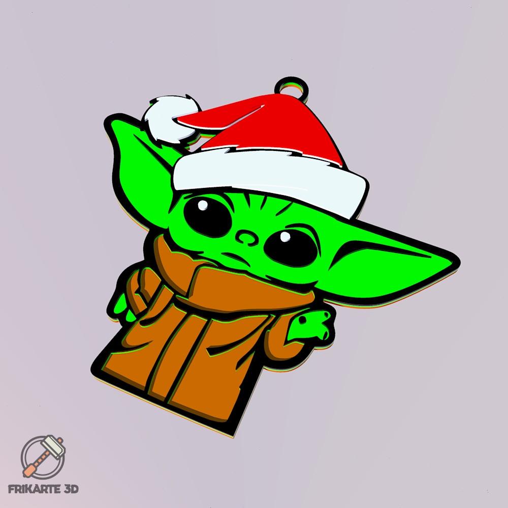 Baby Yoda Christmas Tree Decoration No Circle 3d model