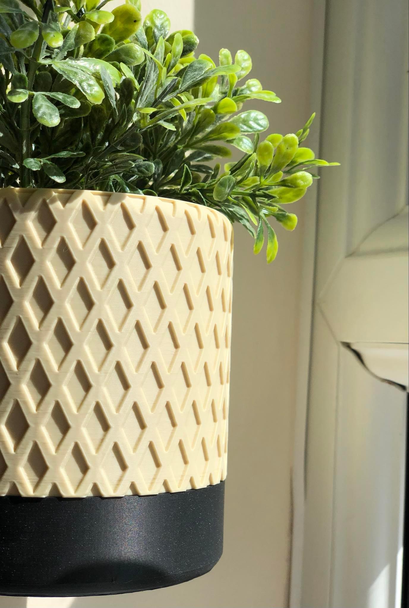 Wall Mount Plant Pot - x Pattern Design  3d model