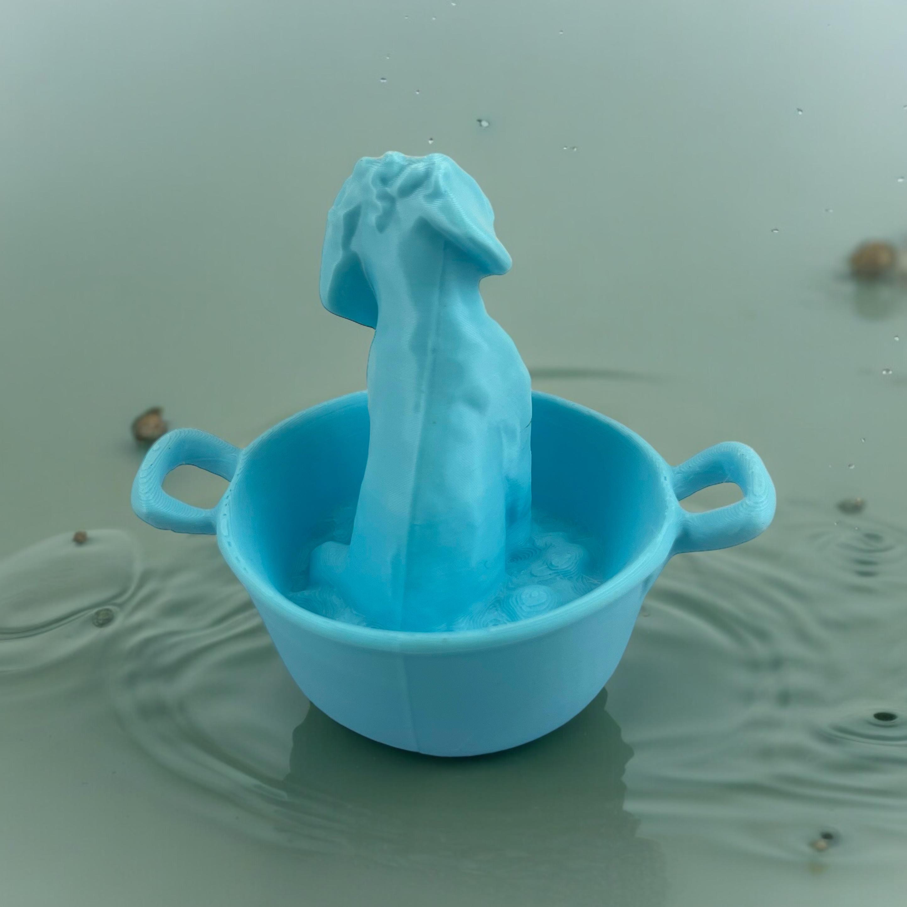 Dog takes a bath 3d model