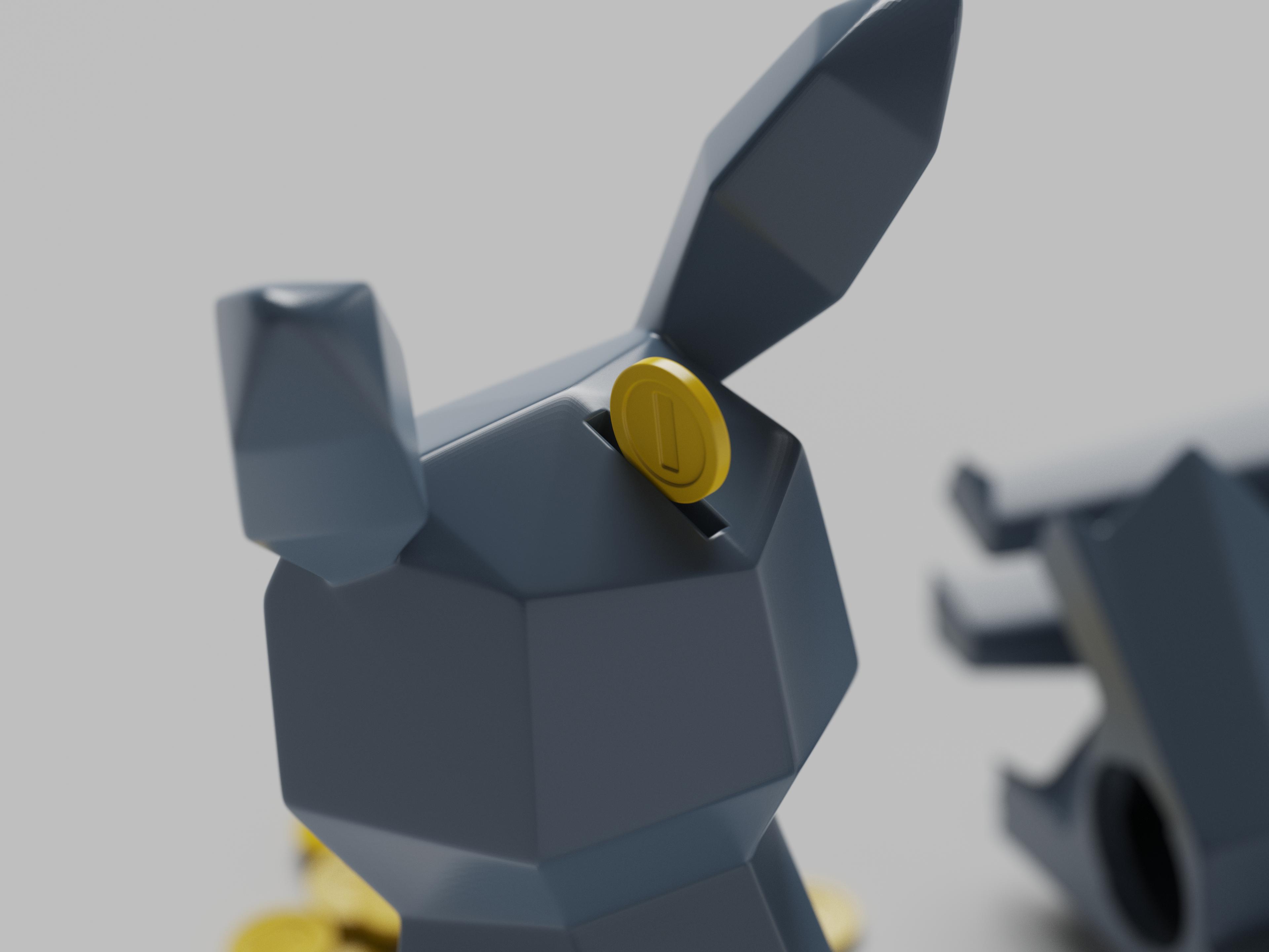 Low-poly Umbreon - Piggy Bank 3d model