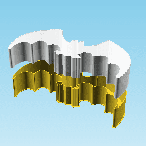 Bat 004C, nestable box (v2) 3d model