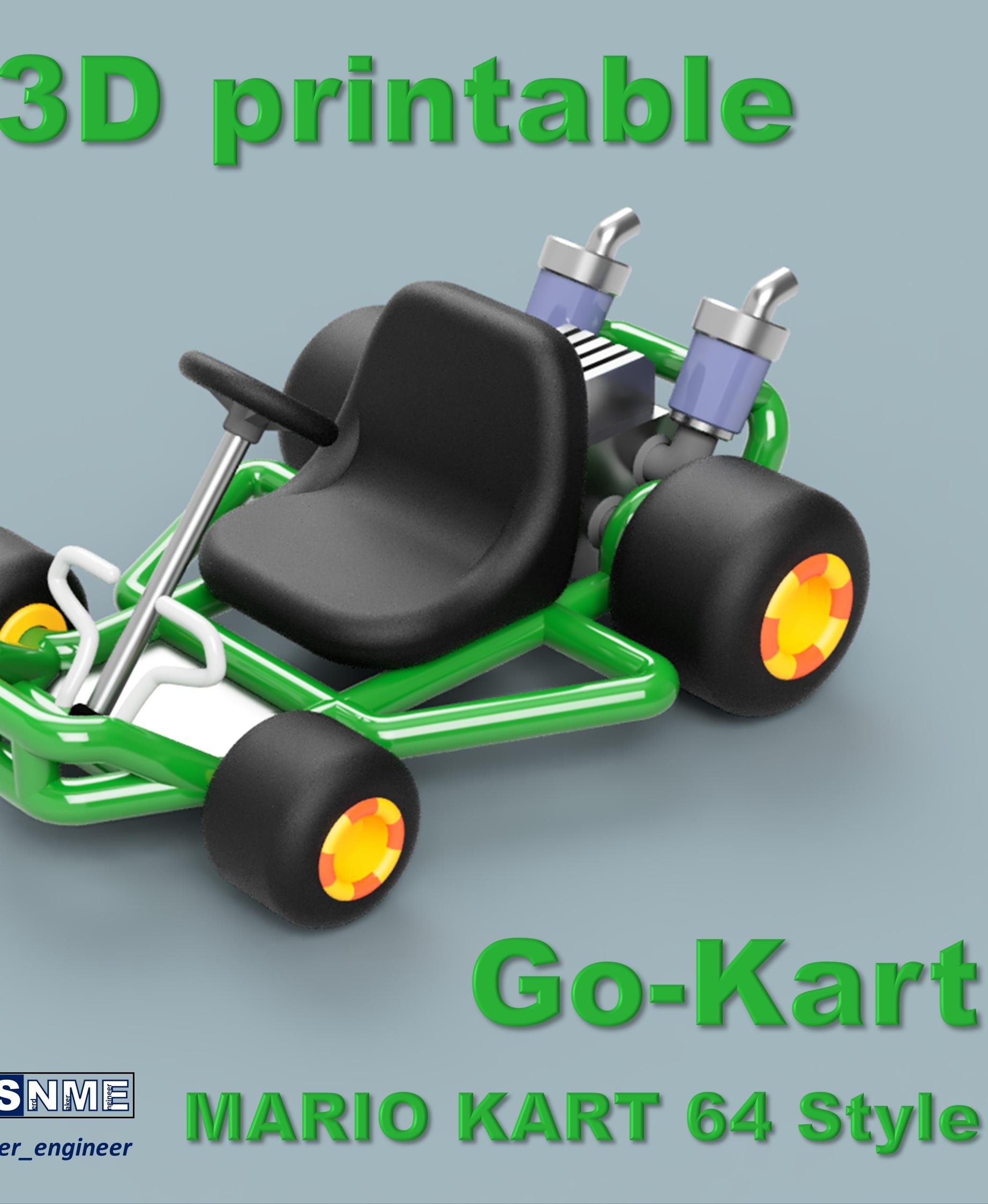 Mario Kart 64 Style Go-Kart (for San-Ei Plushs and Amiibos) 3d model