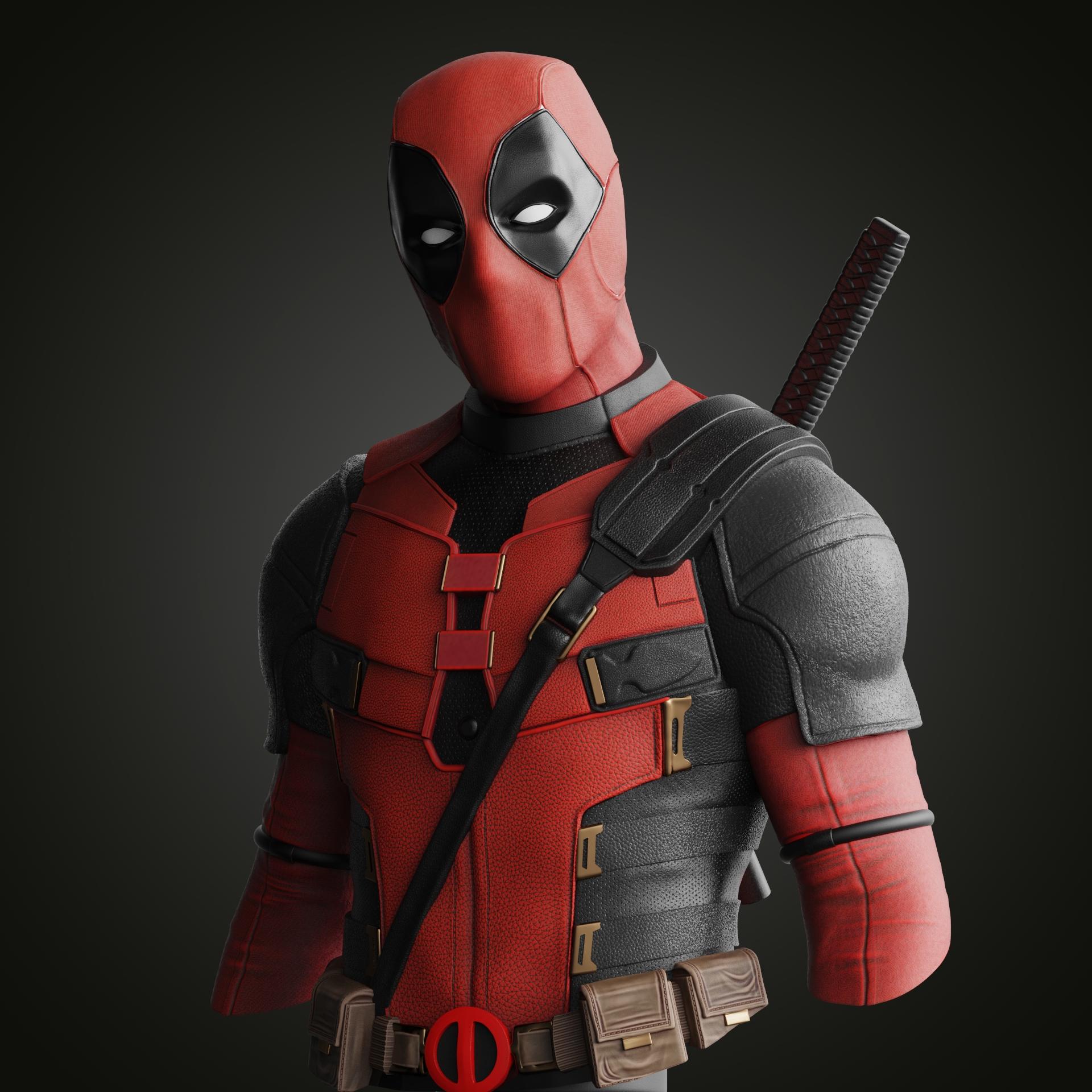 Deadpool bust (Pre-Supported) 3d model