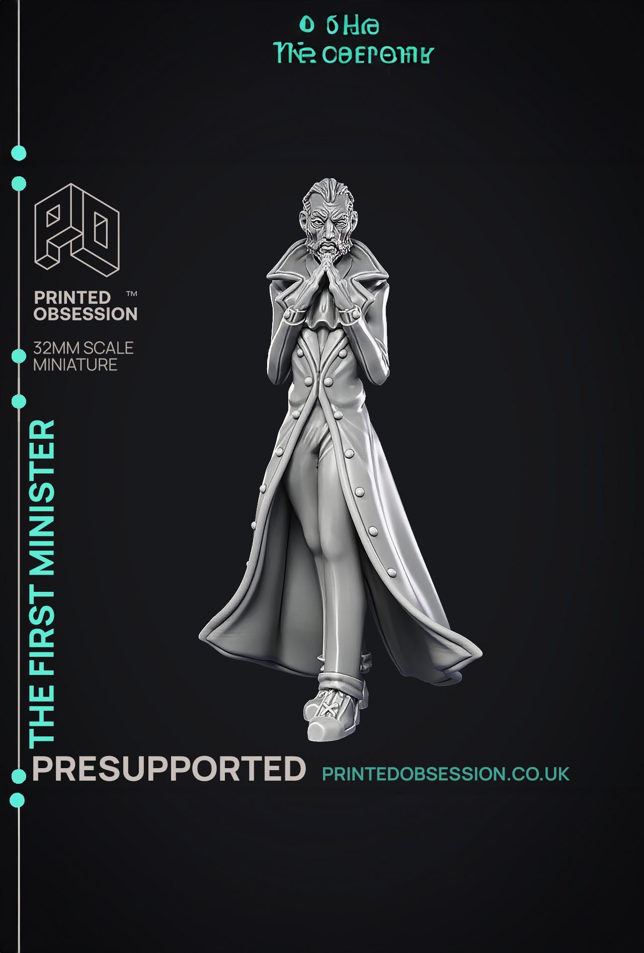 First Minister - Lord Patrician - PRESUPPORTED - Illustrated and Stats - 32mm scale 3d model