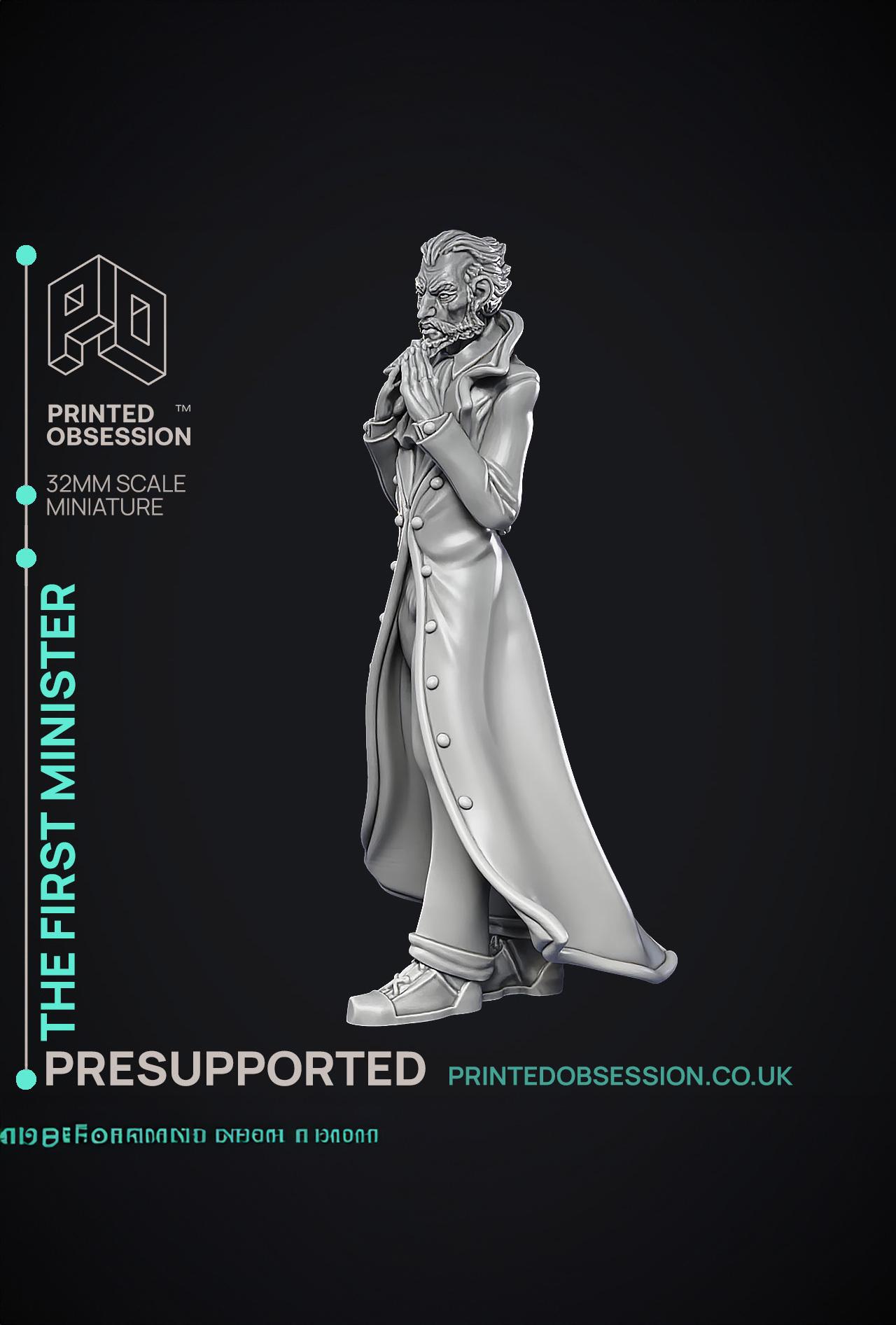 First Minister - Lord Patrician - PRESUPPORTED - Illustrated and Stats - 32mm scale 3d model