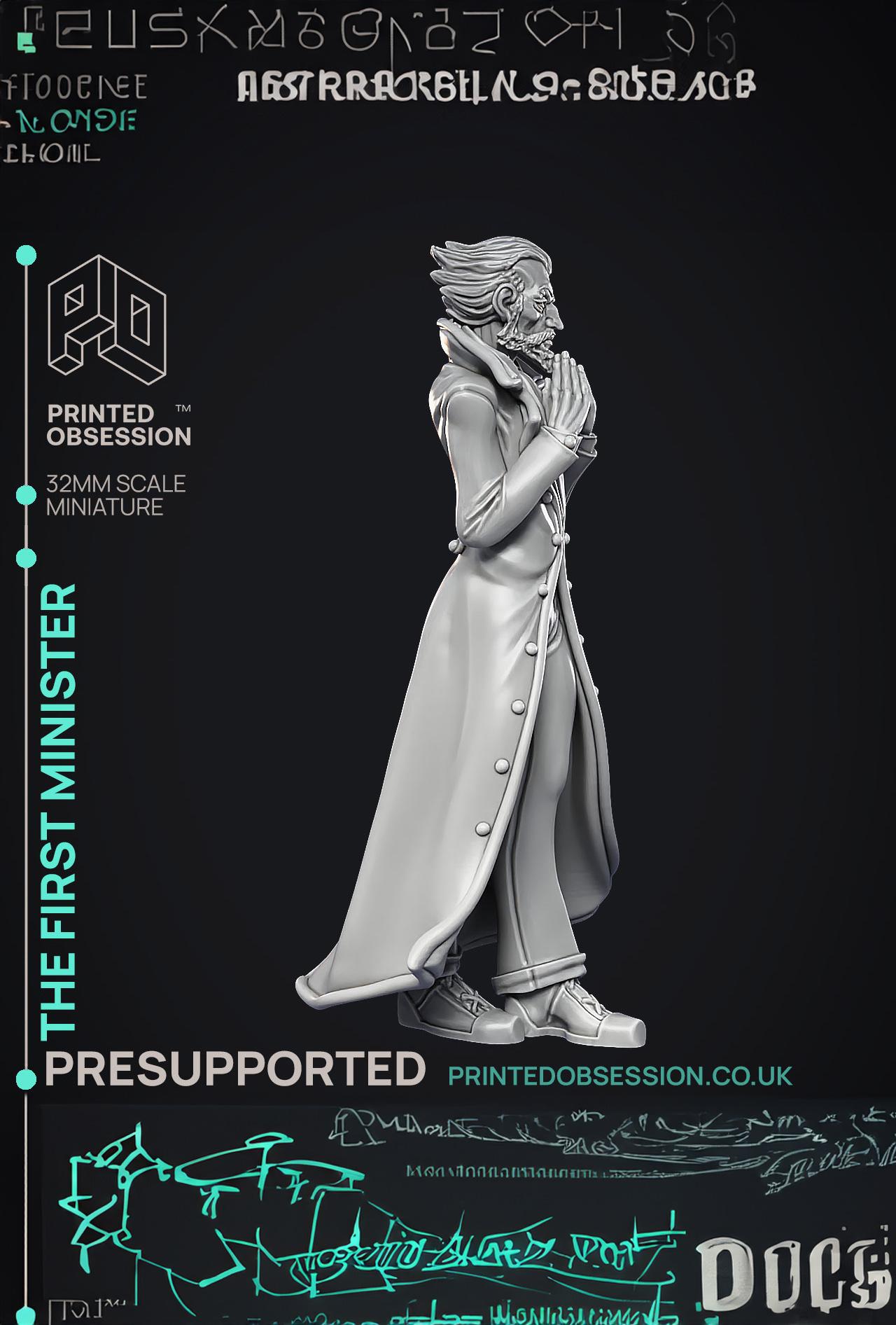 First Minister - Lord Patrician - PRESUPPORTED - Illustrated and Stats - 32mm scale 3d model