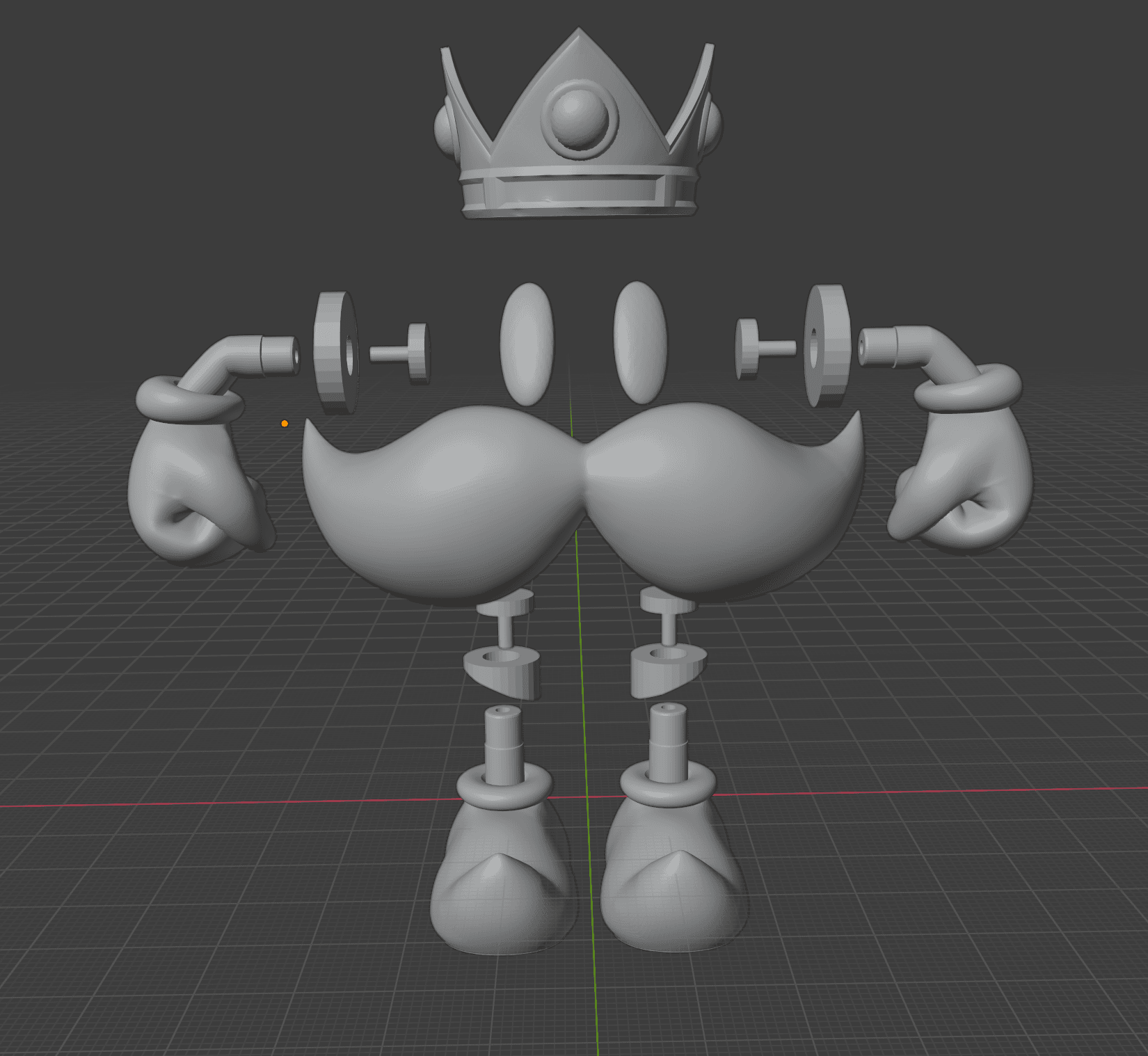 King Bob-omb - Custom WON 2.5 scale figure parts 3d model