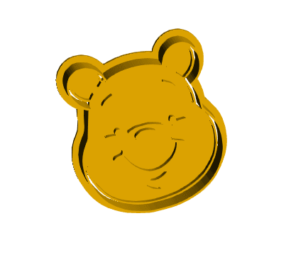 Winnie The Pooh - Cookie Cutter with Stamp 3d model