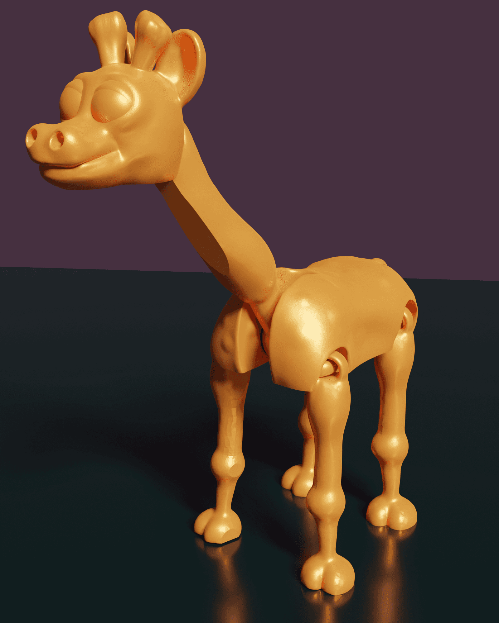 SIMPLE FLEXI GIRAFFE - POSEABLE - SUPPORT FREE - PRINT IN PLACE 3d model