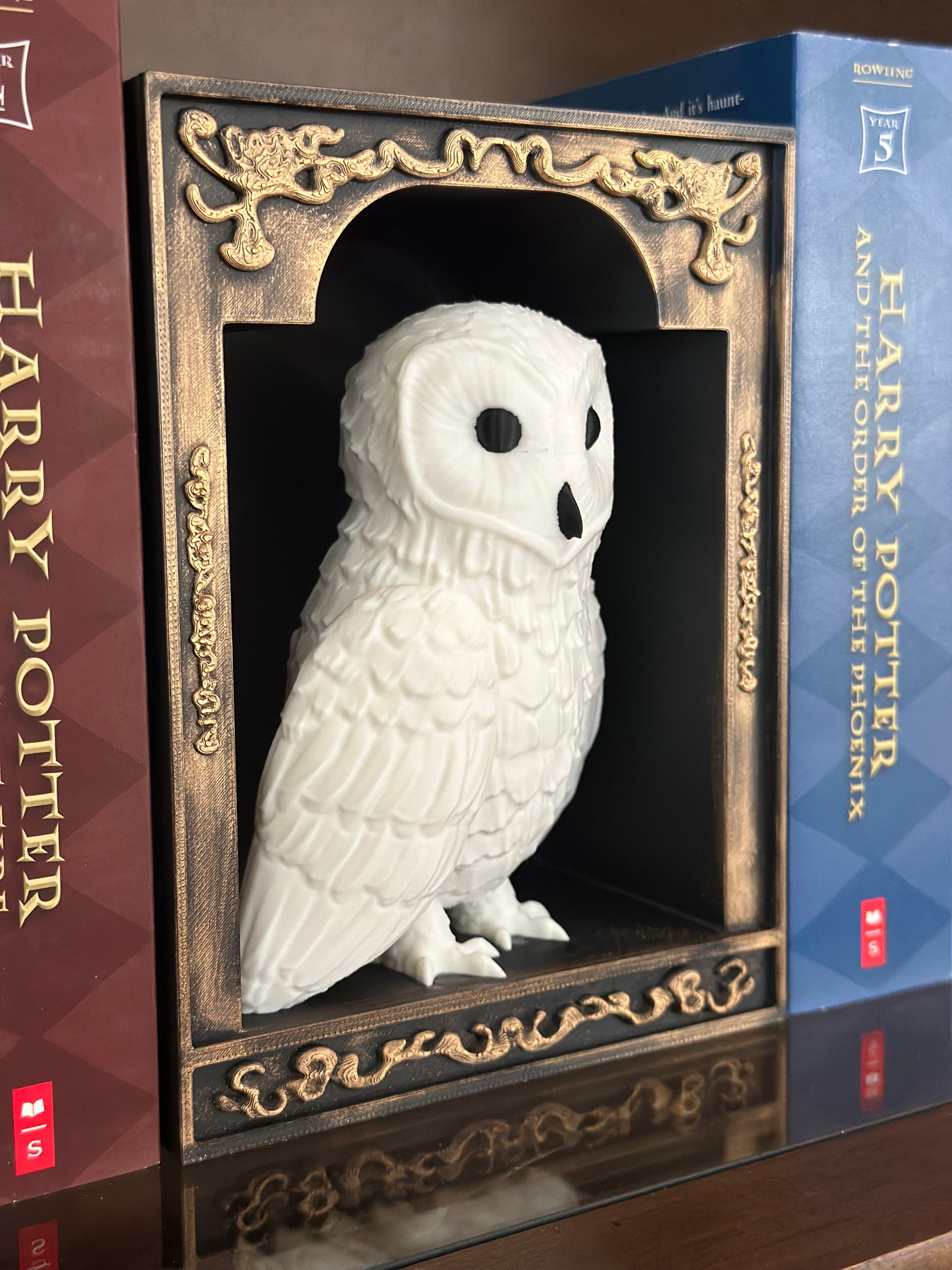 Snowy Owl Book Nook: Hedwig Inspired 3d model