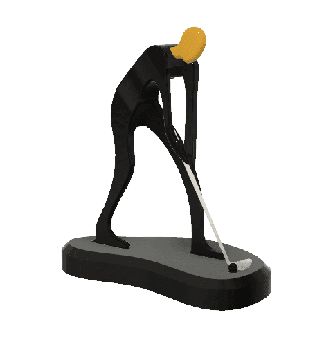 Golf Athlete Minimalist Square 3d model