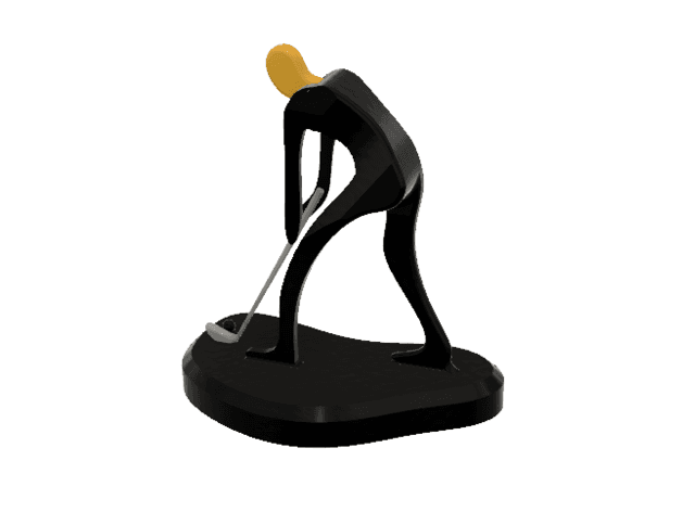 Golf Athlete Minimalist Square 3d model