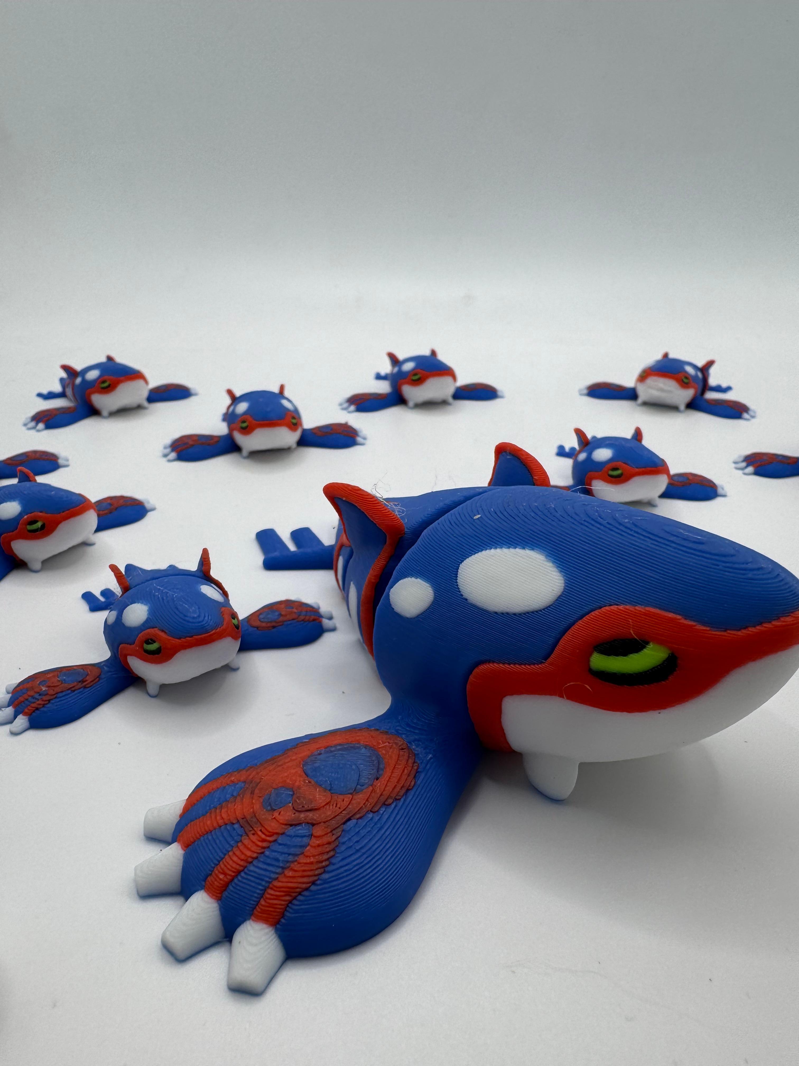 Articulated Kyogre Pokemon (No support, 3mf included) 3d model