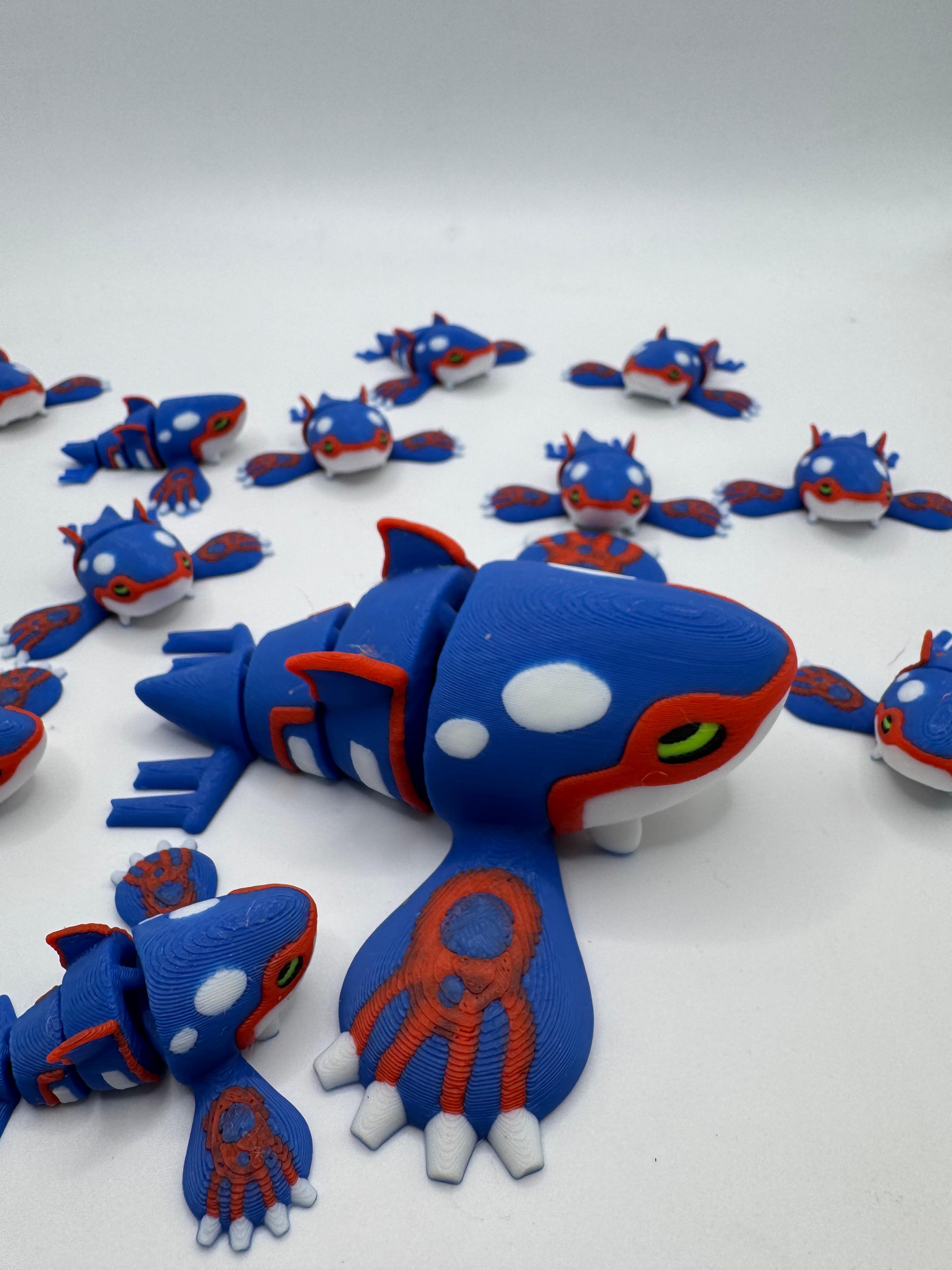 Articulated Kyogre Pokemon (No support, 3mf included) 3d model