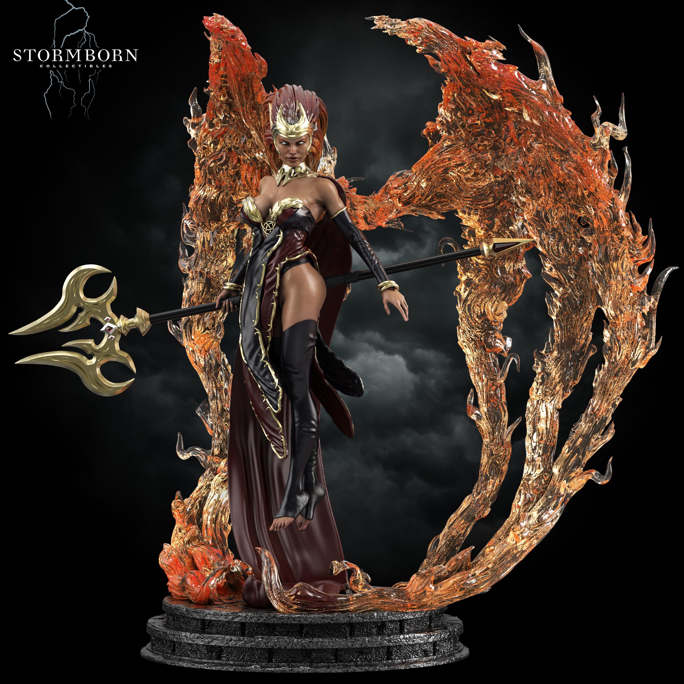 (1:12 scale statue) Lorna, Goddess of Flame 3d model