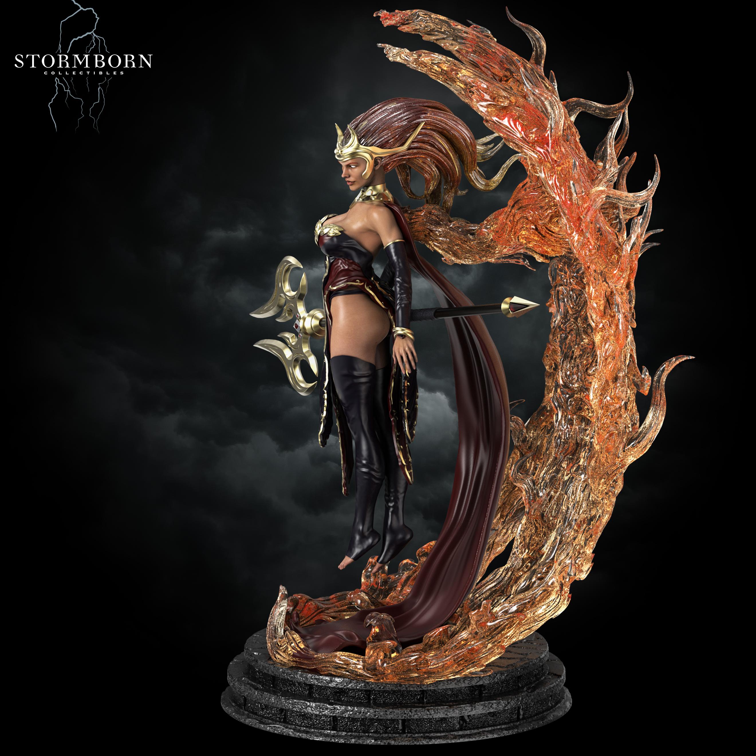 (1:12 scale statue) Lorna, Goddess of Flame 3d model