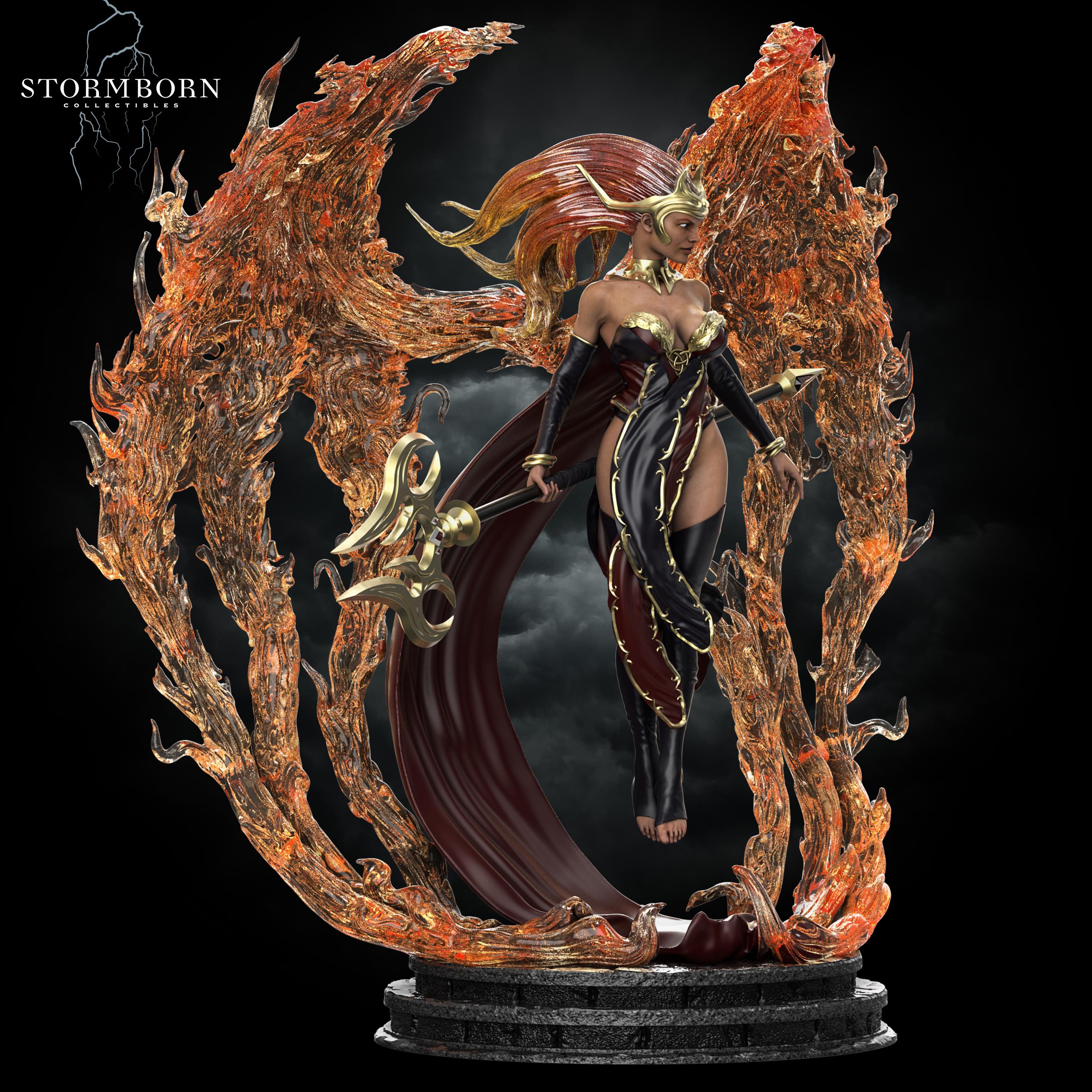 (1:12 scale statue) Lorna, Goddess of Flame 3d model