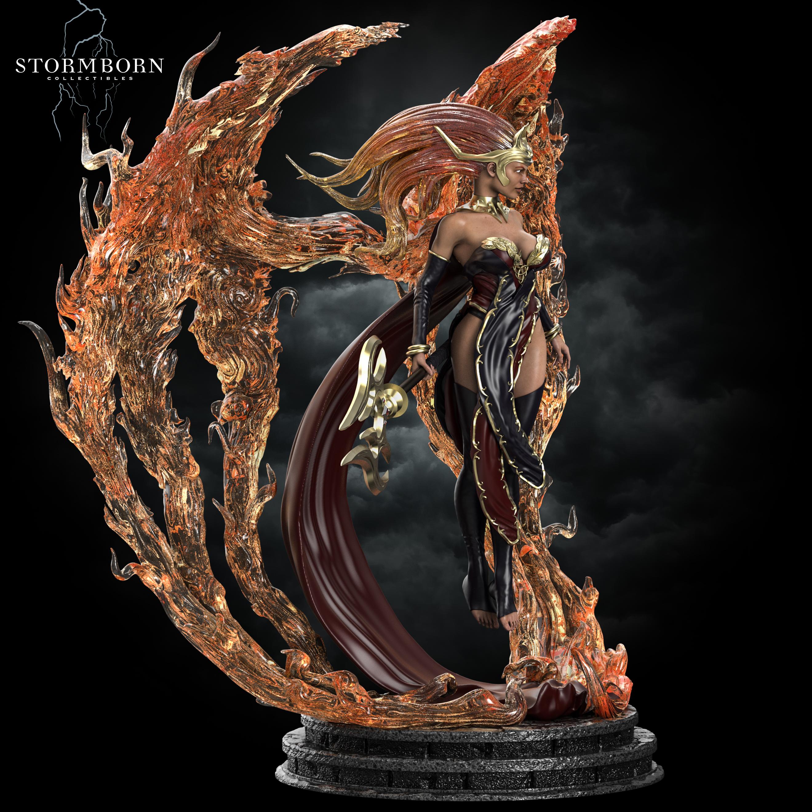 (1:12 scale statue) Lorna, Goddess of Flame 3d model