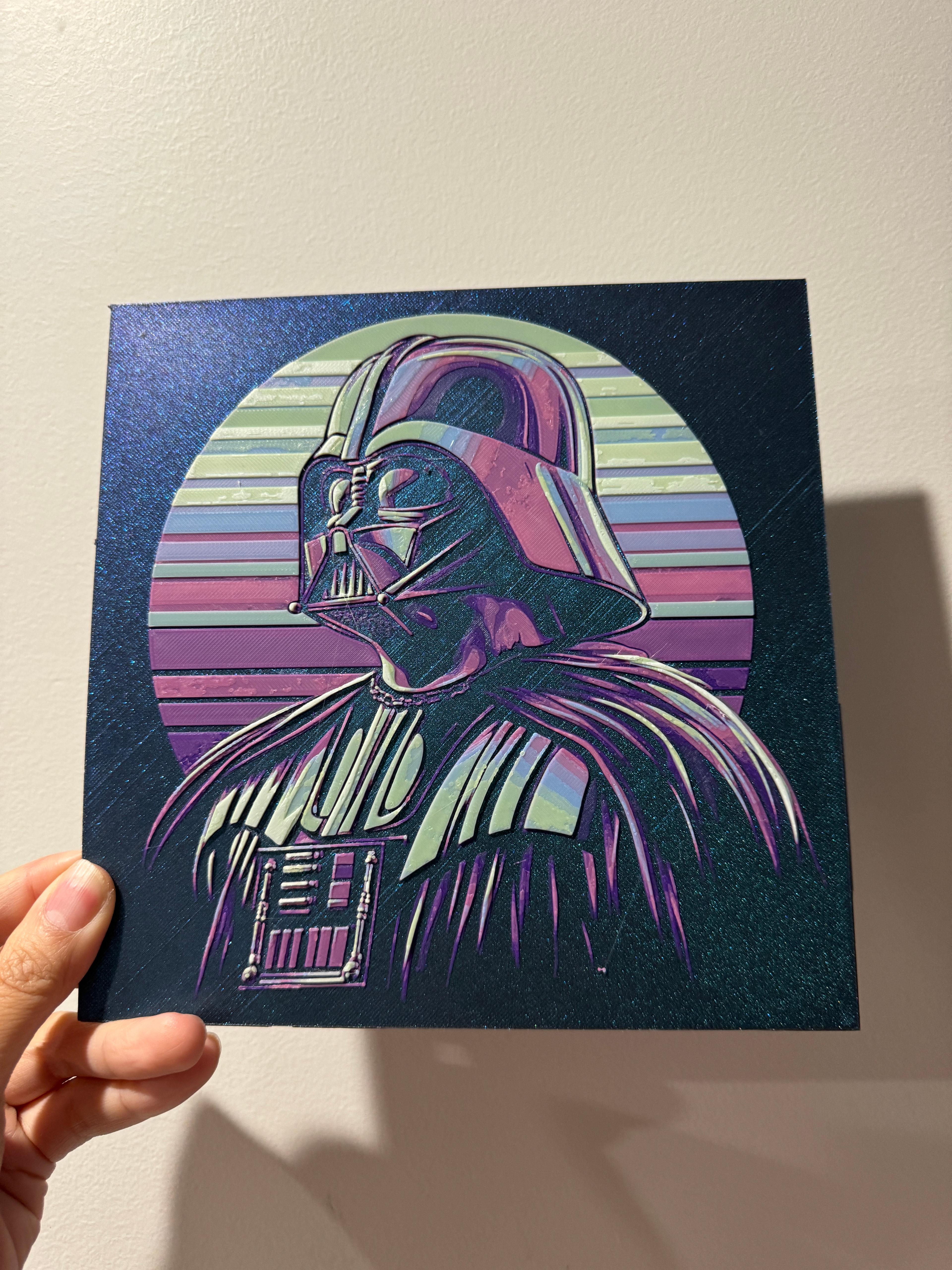 Retro Vader - Hueforge Print 3d model