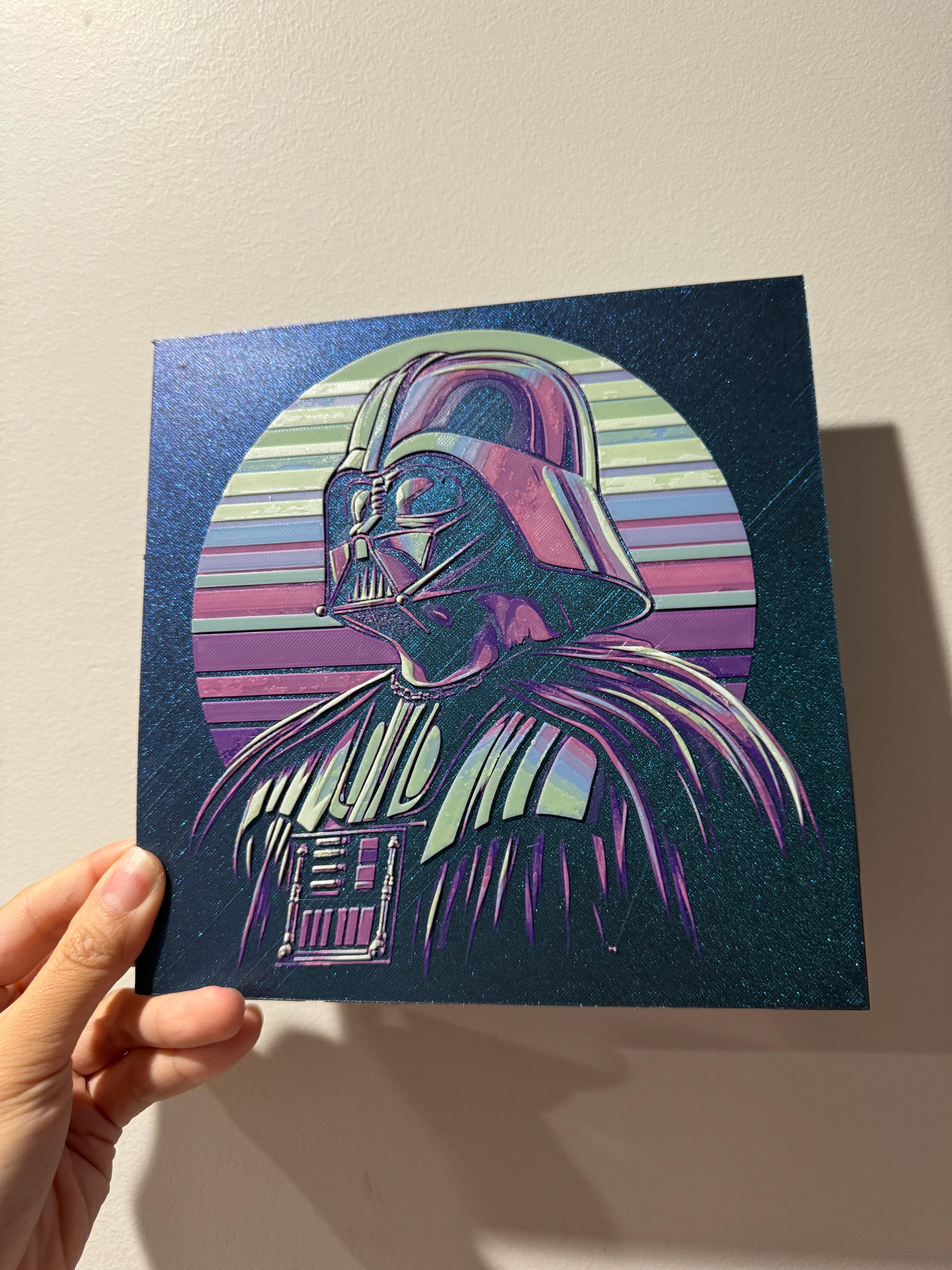 Retro Vader - Hueforge Print 3d model